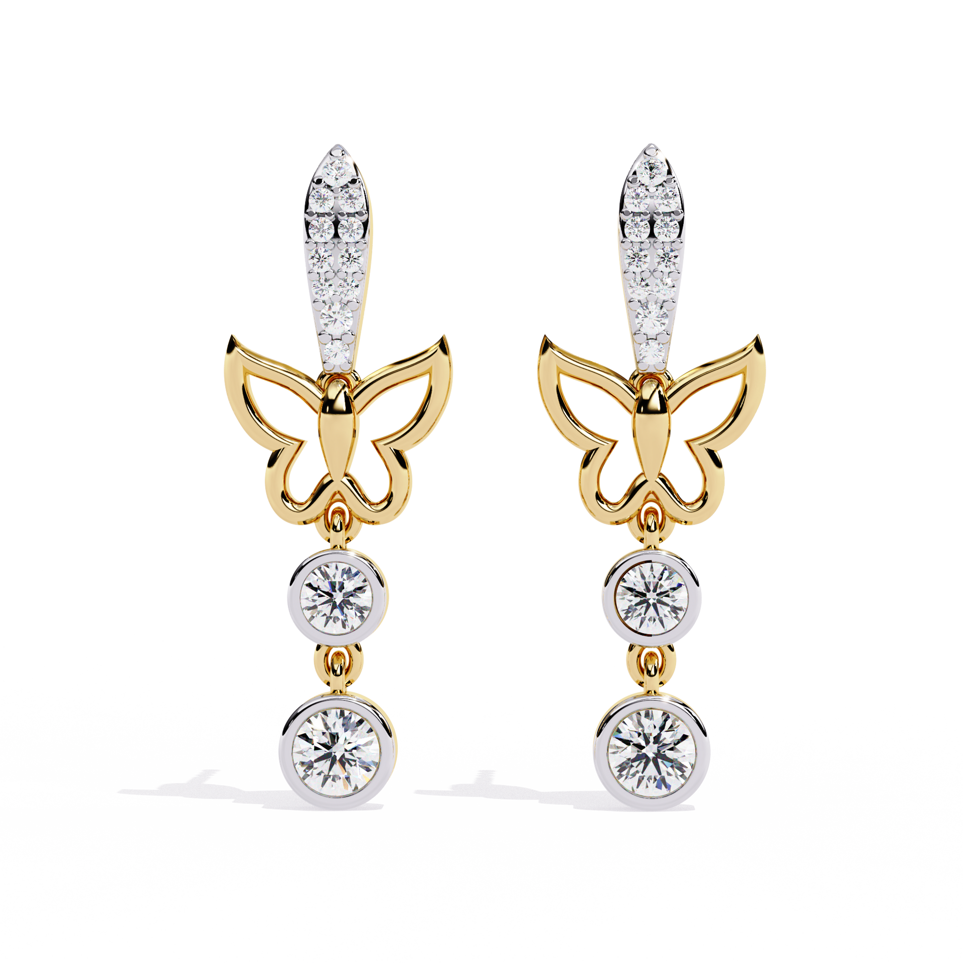 Round-Cut Lab-grown Diamond Drop Earrings in 10K White Gold