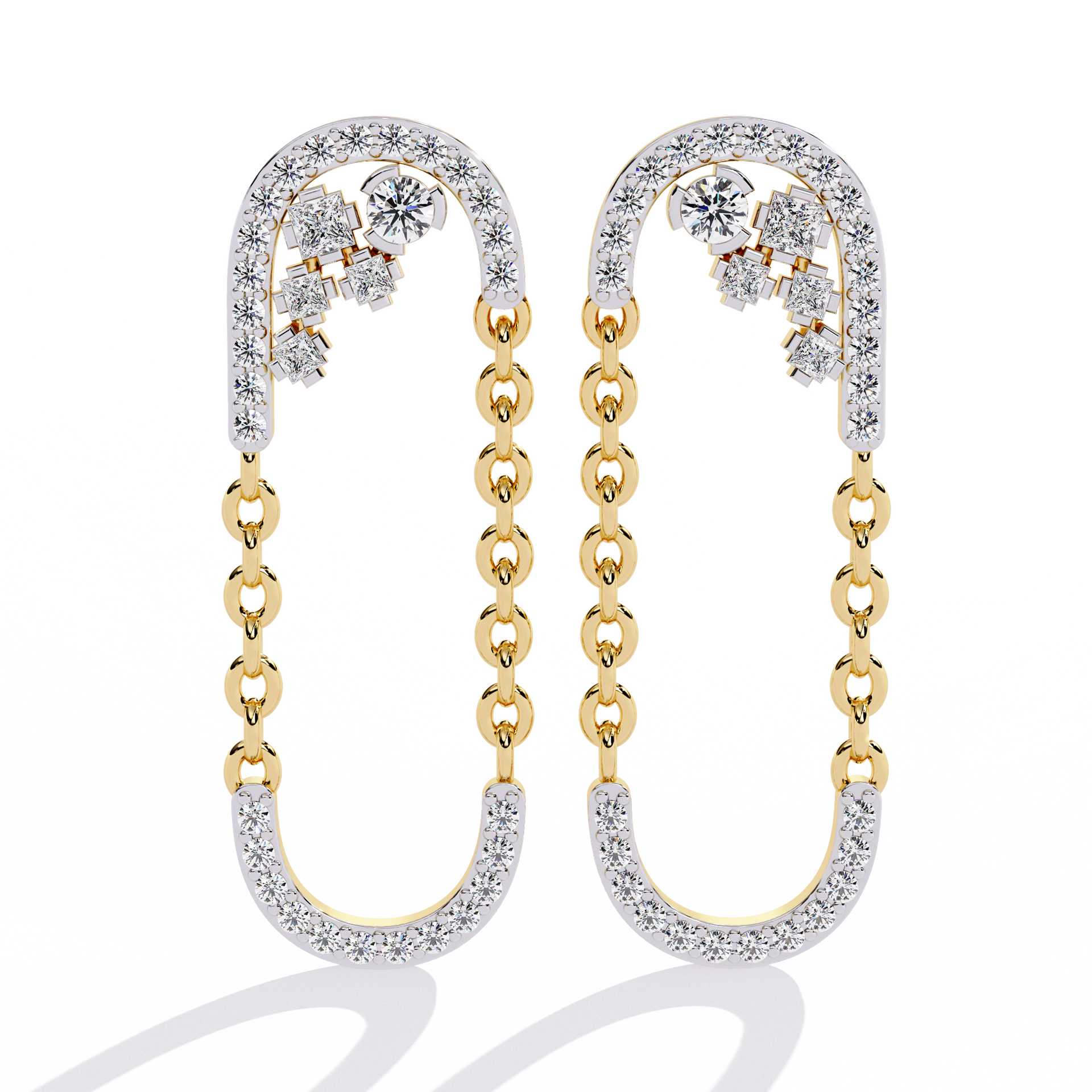 Round-Cut Lab-grown Diamond Floral Earrings in 10K White Gold
