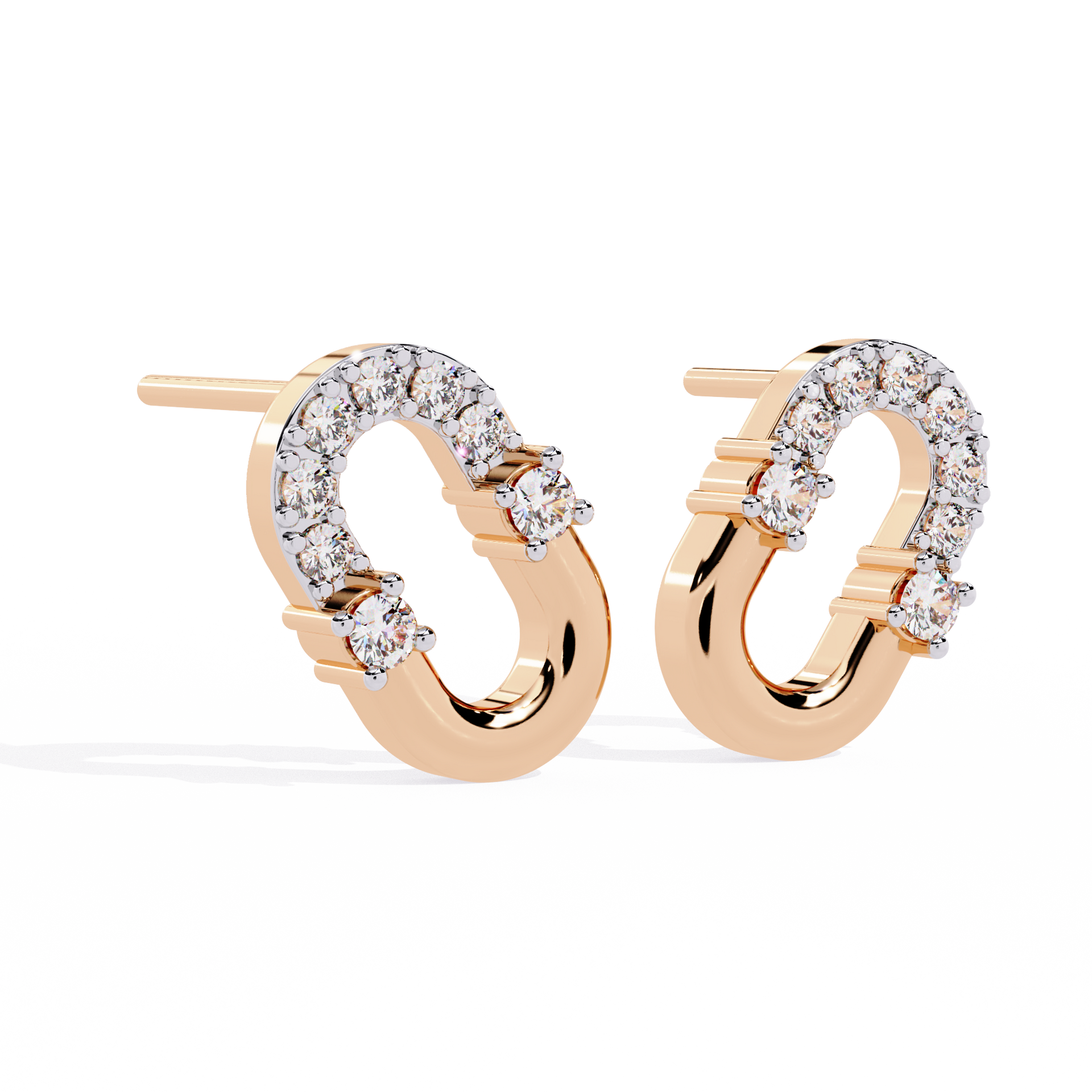 Round-Cut Lab-grown Diamond Antique Studs in 10K White Gold
