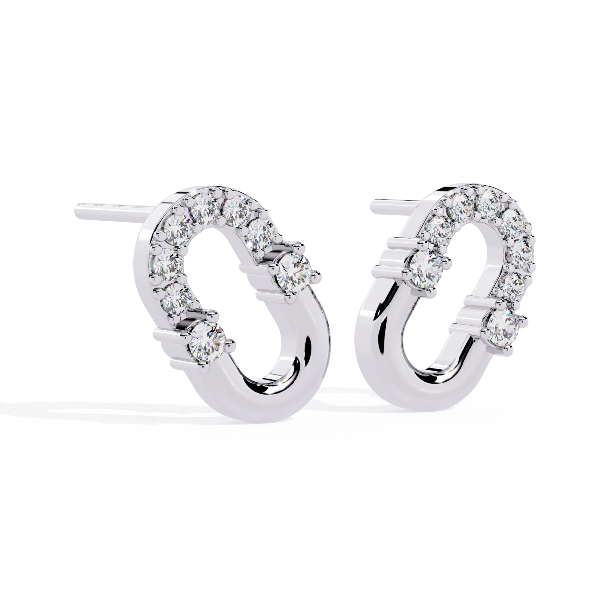 Round-Cut Lab-grown Diamond Antique Studs in 10K White Gold