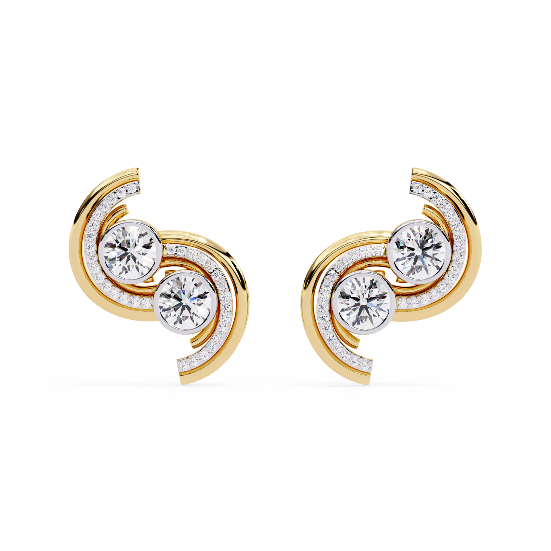 Round-Cut Lab-grown Diamond Stud Studs in 10K White Gold