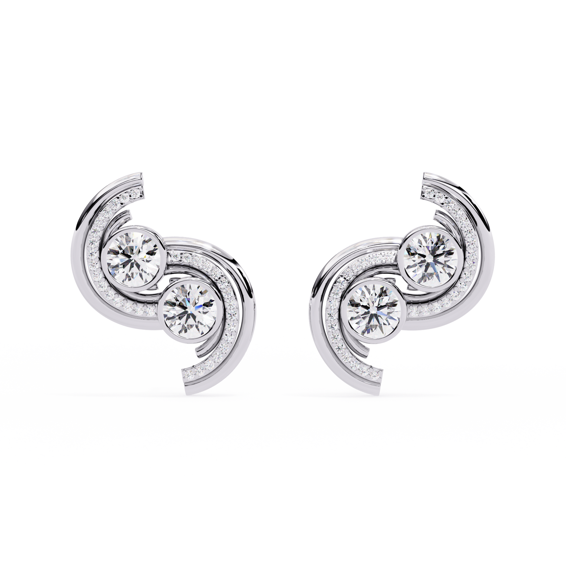 Round-Cut Lab-grown Diamond Stud Studs in 10K White Gold