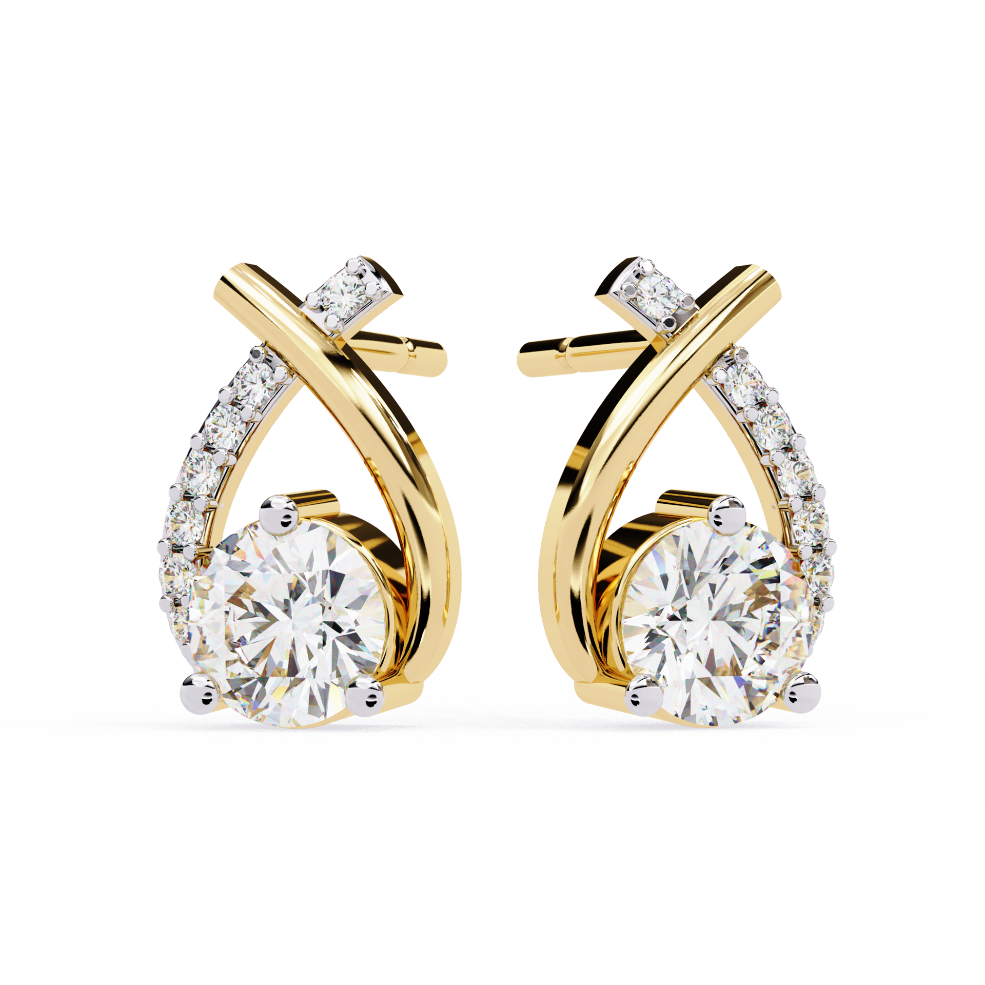 Pear-Cut Lab-grown Diamond Stud Studs in 10K White Gold