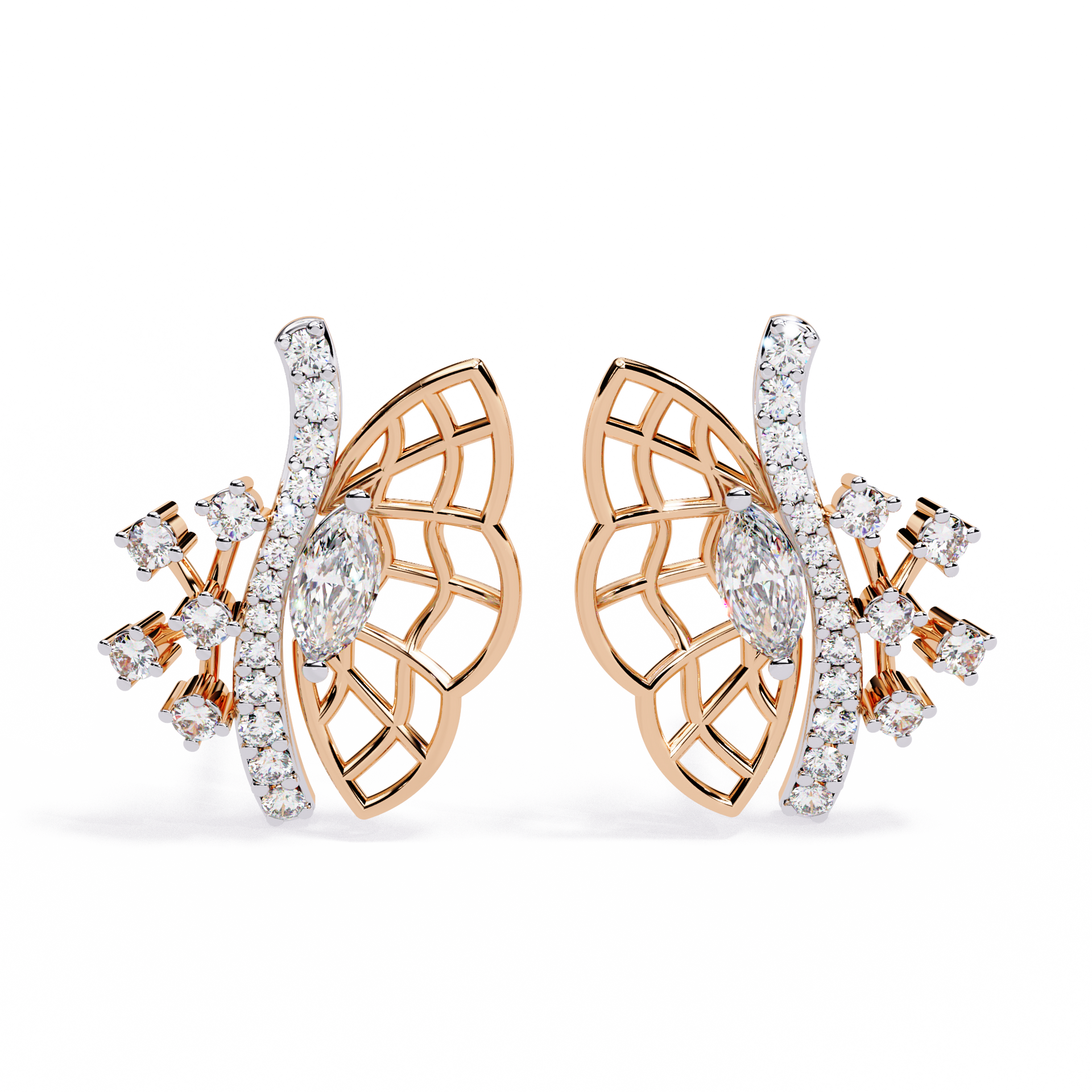 Round-Cut Lab-grown Diamond Antique Studs in 10K White Gold