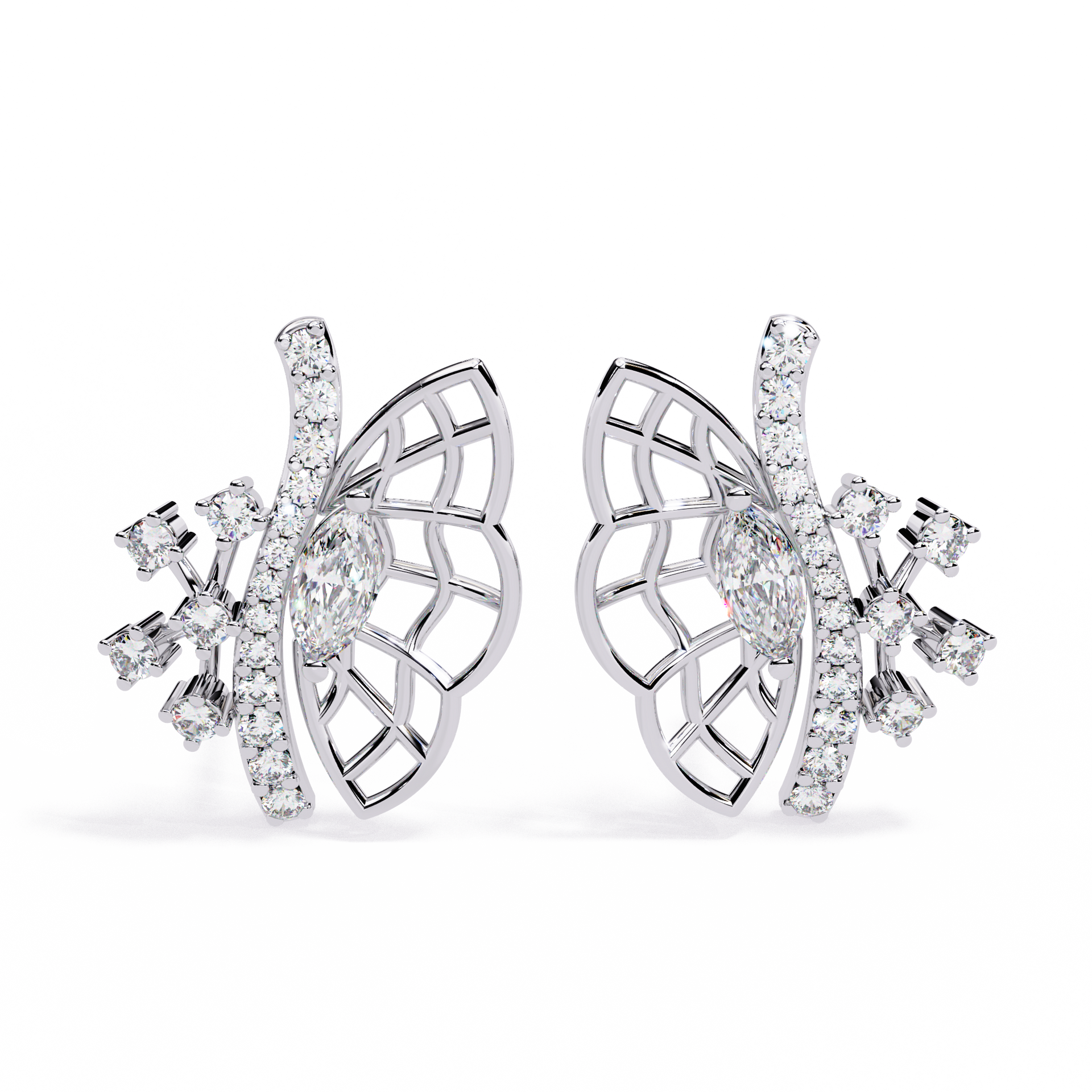 Round-Cut Lab-grown Diamond Antique Studs in 10K White Gold