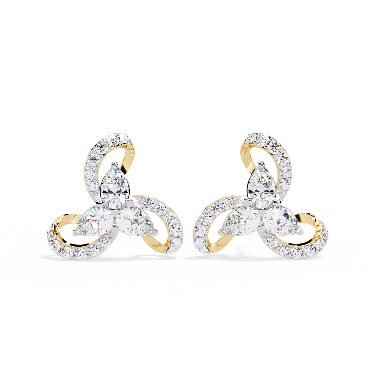 Pear-Cut Lab-grown Diamond Stud Studs in 10K White Gold