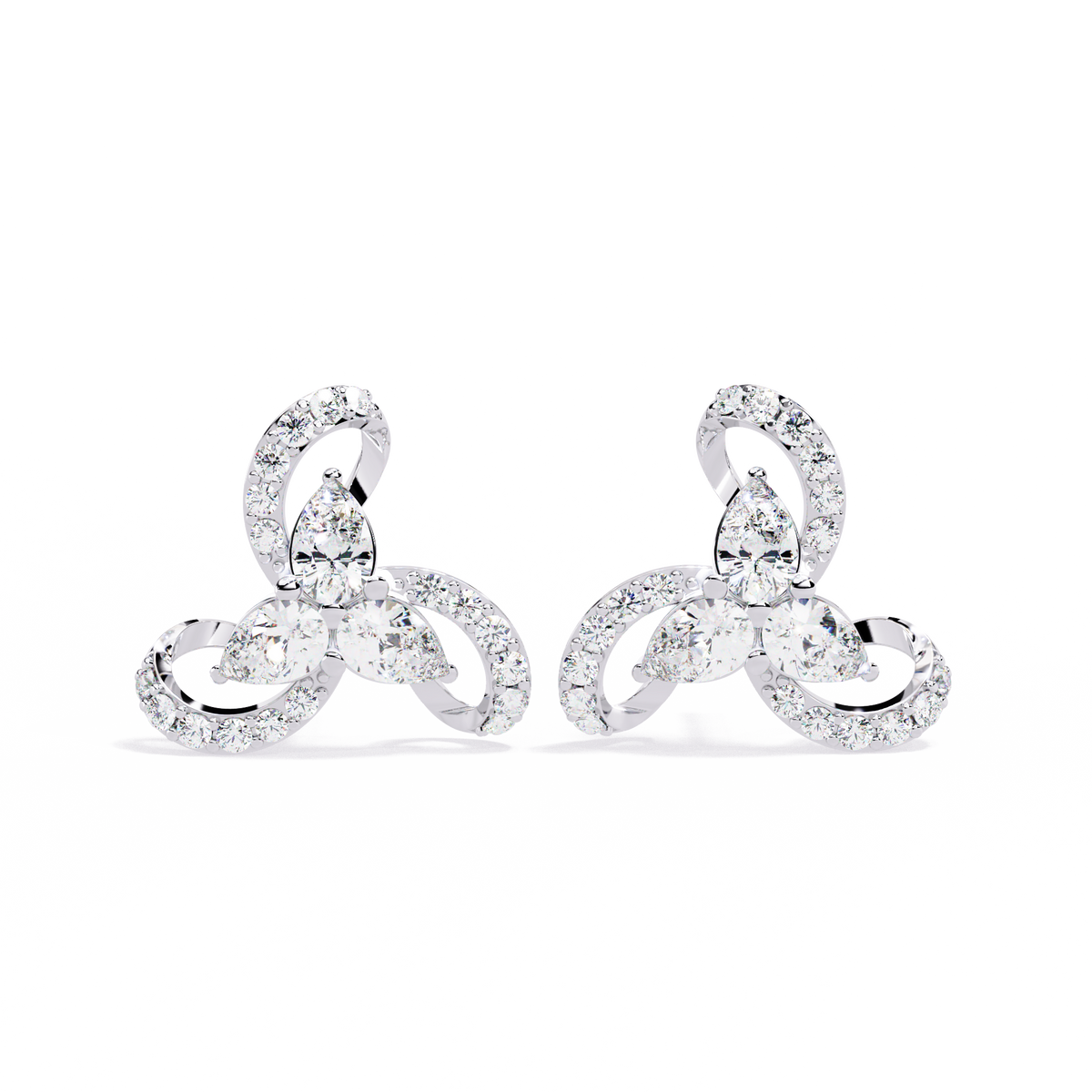 Pear-Cut Lab-grown Diamond Stud Studs in 10K White Gold