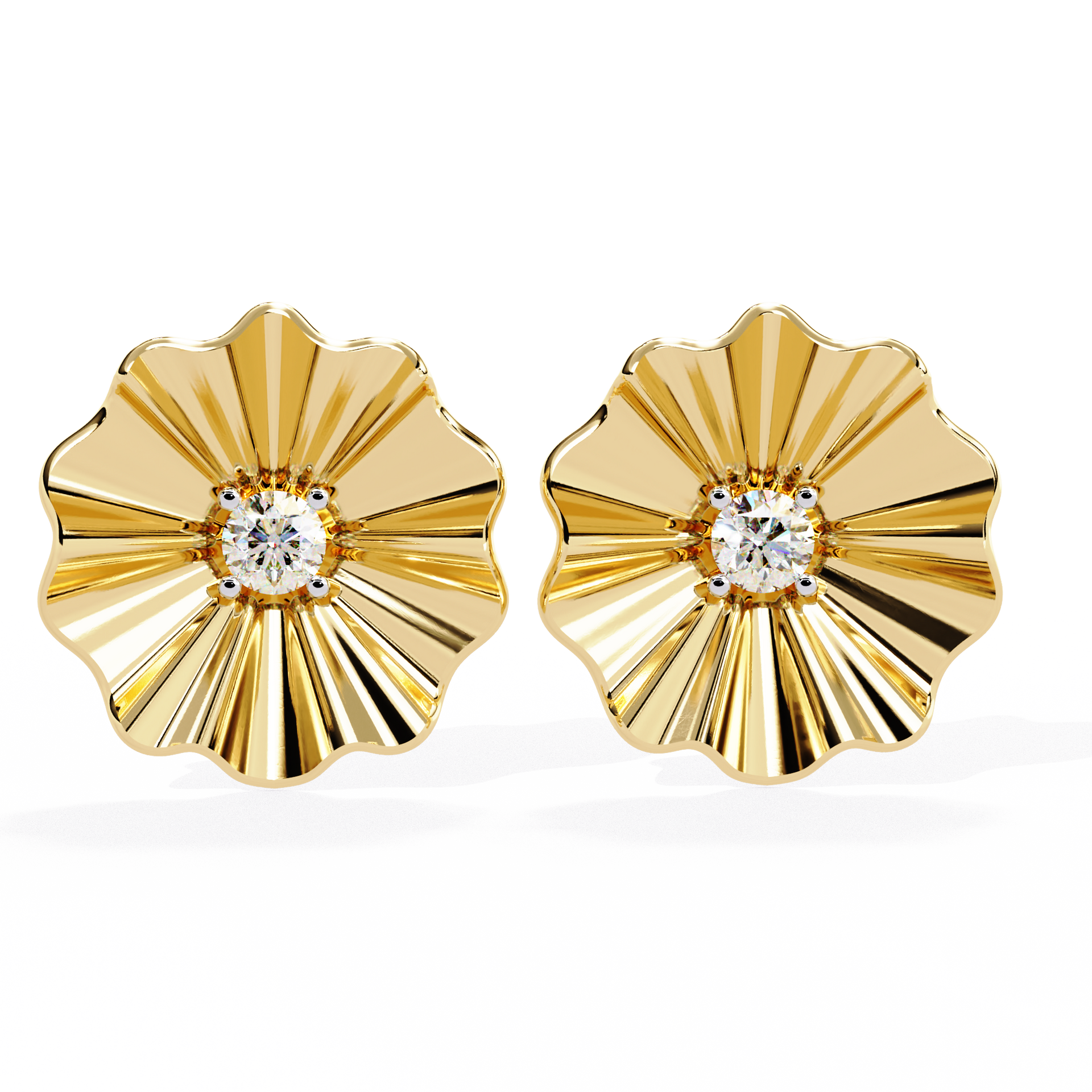 Round-Cut Lab-grown Diamond Antique Studs in 10K White Gold
