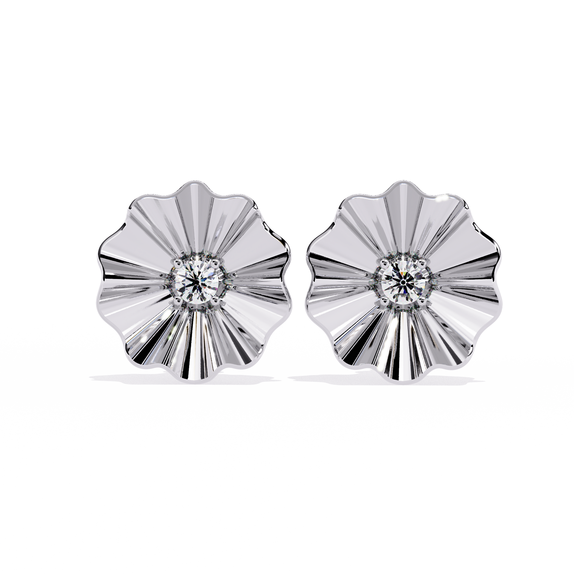 Round-Cut Lab-grown Diamond Antique Studs in 10K White Gold