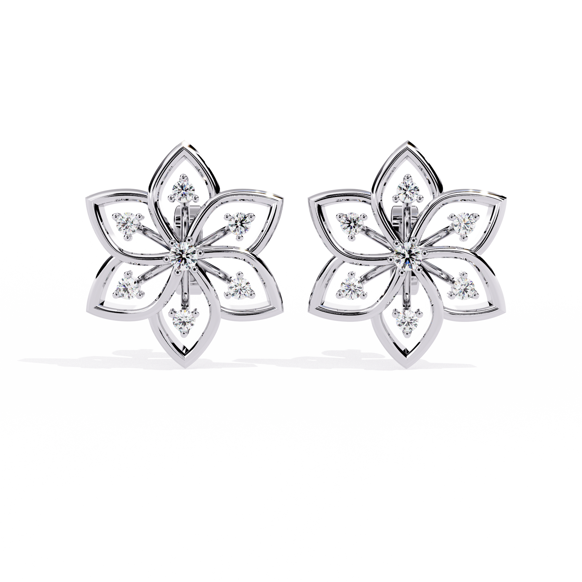 Round-Cut Lab-grown Diamond Vintage Studs in 10K White Gold