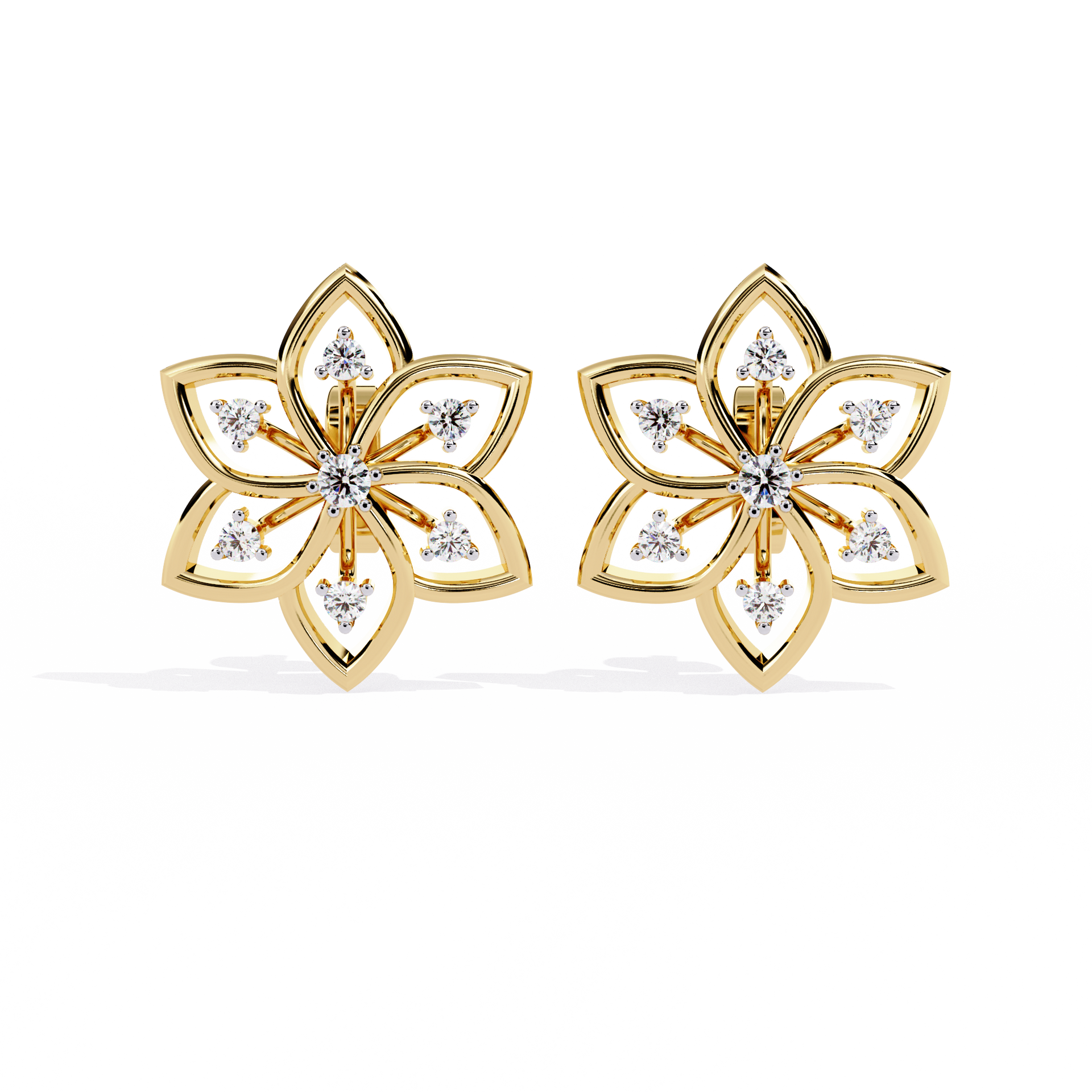 Round-Cut Lab-grown Diamond Vintage Studs in 10K White Gold