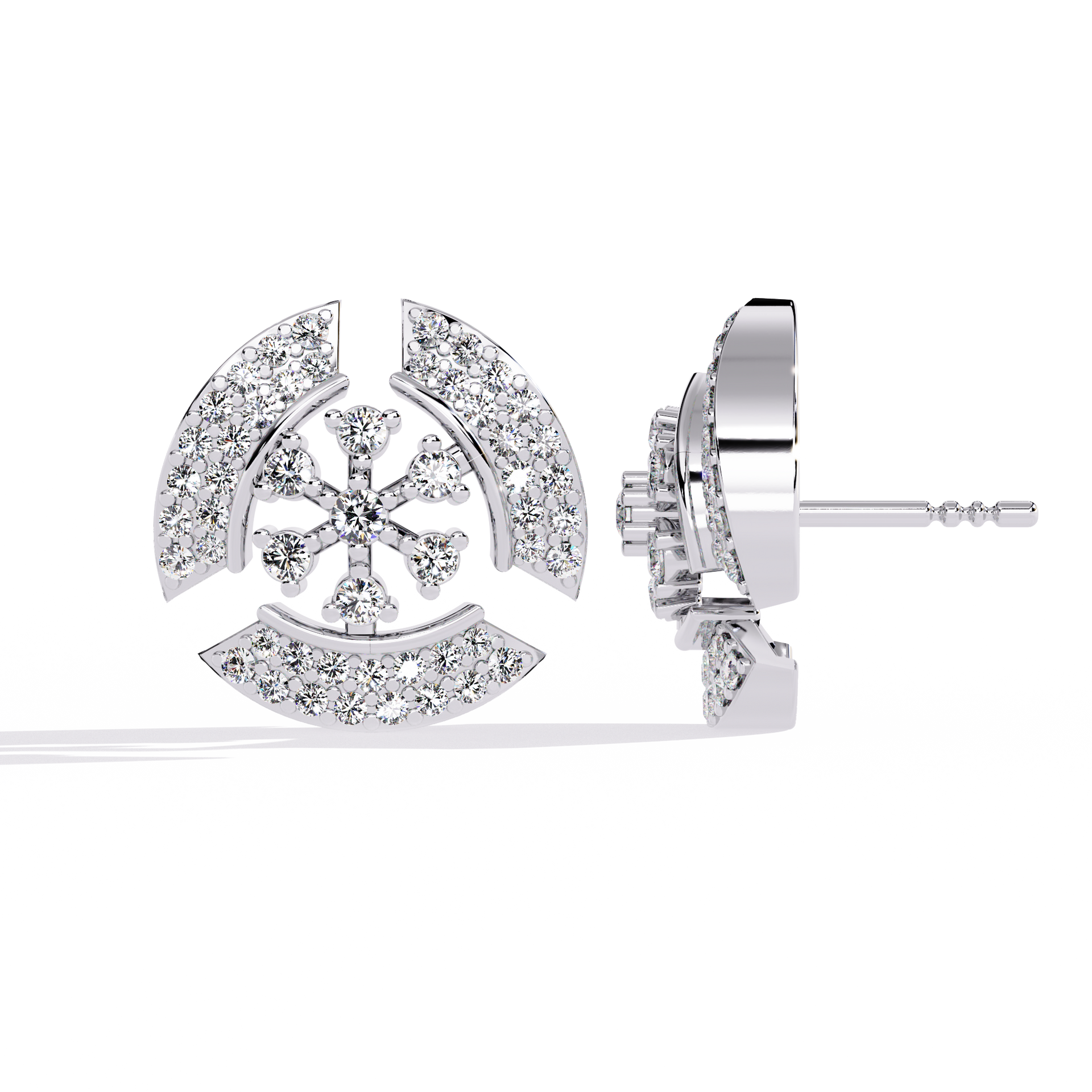 Round-Cut Lab-grown Diamond Stud Studs in 10K White Gold