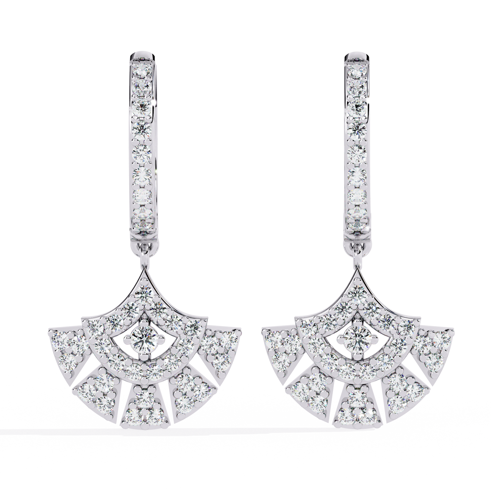 Round-Cut Lab-grown Diamond Hoop Hoop Earrings in 10K White Gold