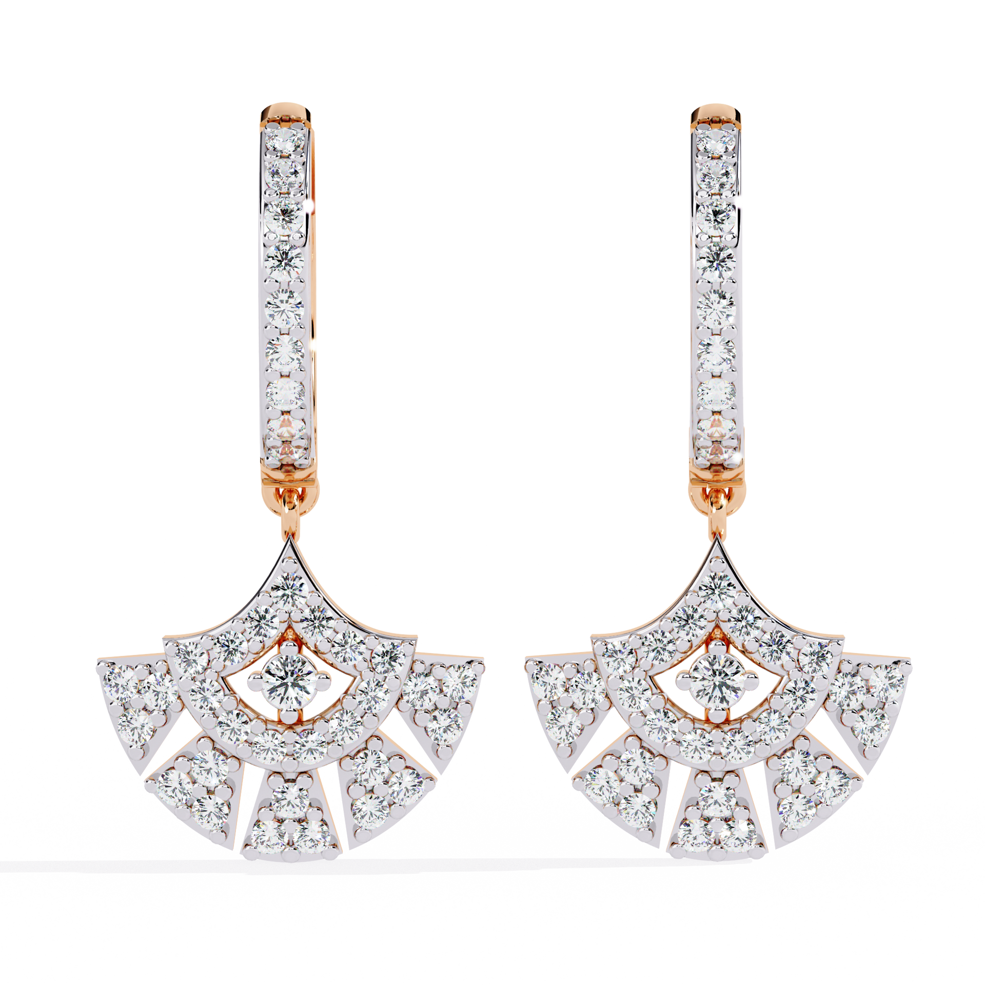Round-Cut Lab-grown Diamond Hoop Hoop Earrings in 10K White Gold