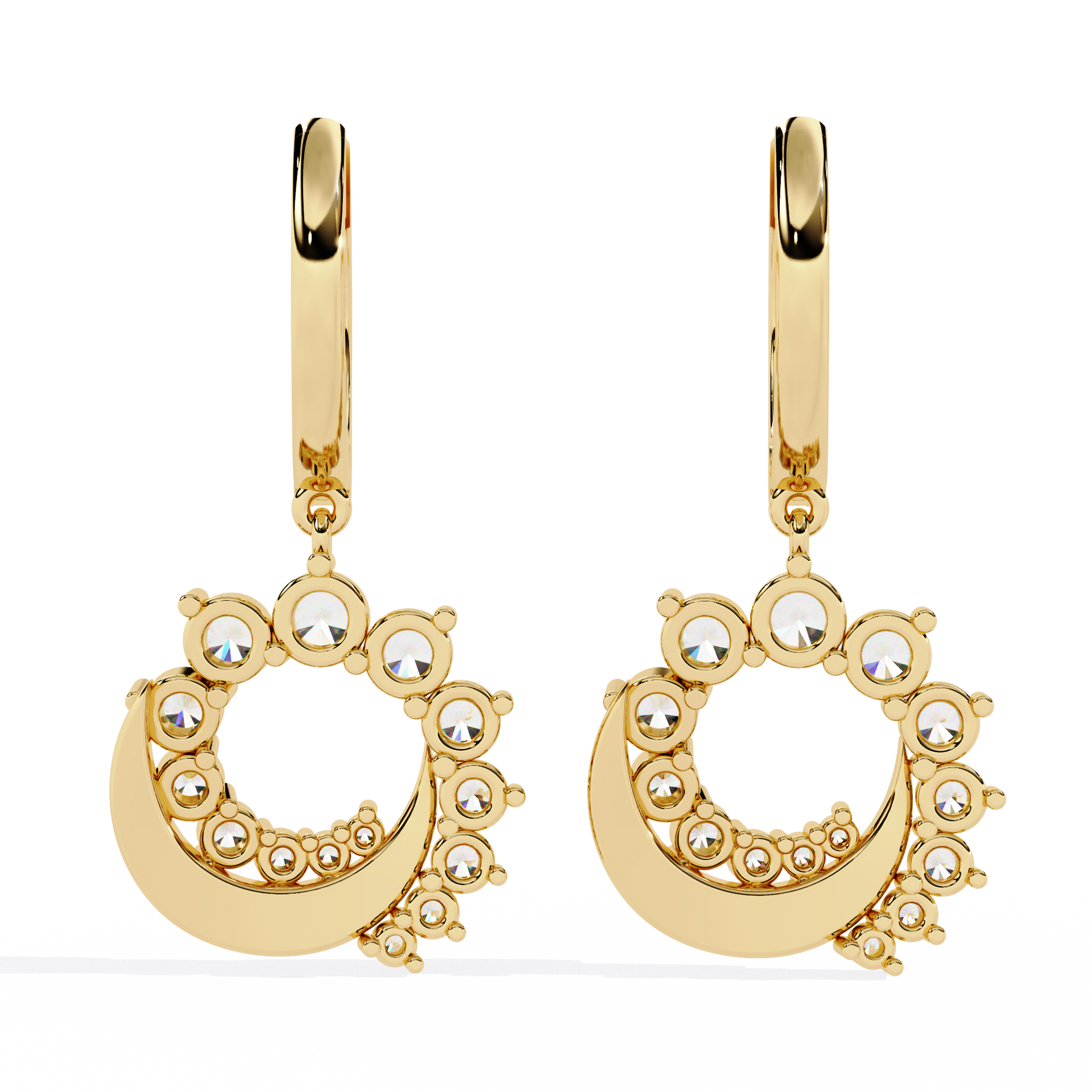 Round-Cut Lab-grown Diamond Hoop Hoop Earrings in 10K White Gold