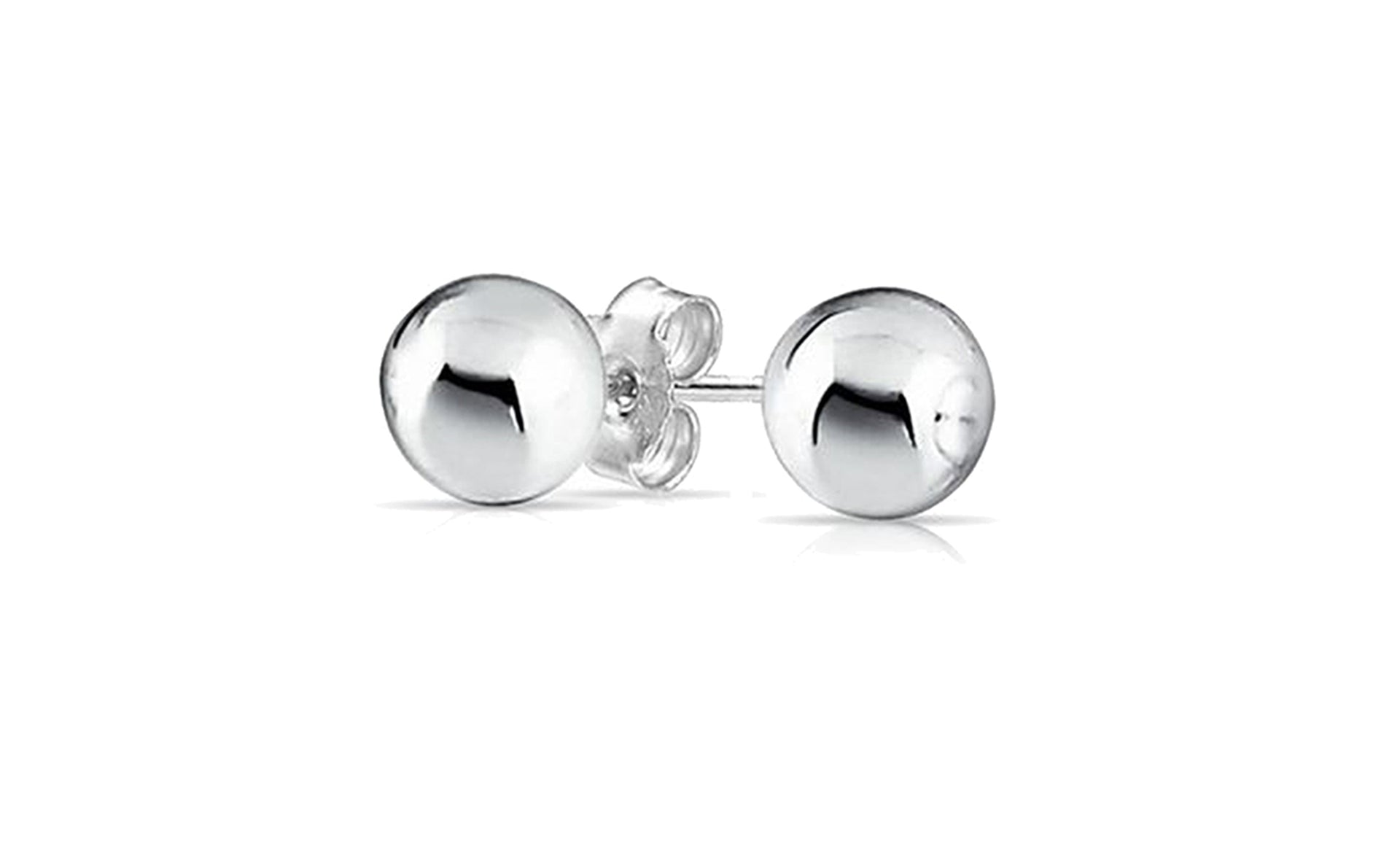 Harper 18k White Gold Plated Sterling Silver Ball Stud Earrings
