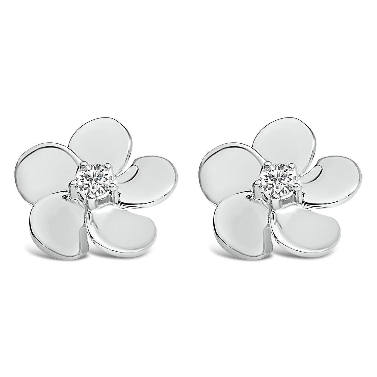 10K Gold 1/3 Cttw Lab Grown Diamond Flower Petal Stud Earrings