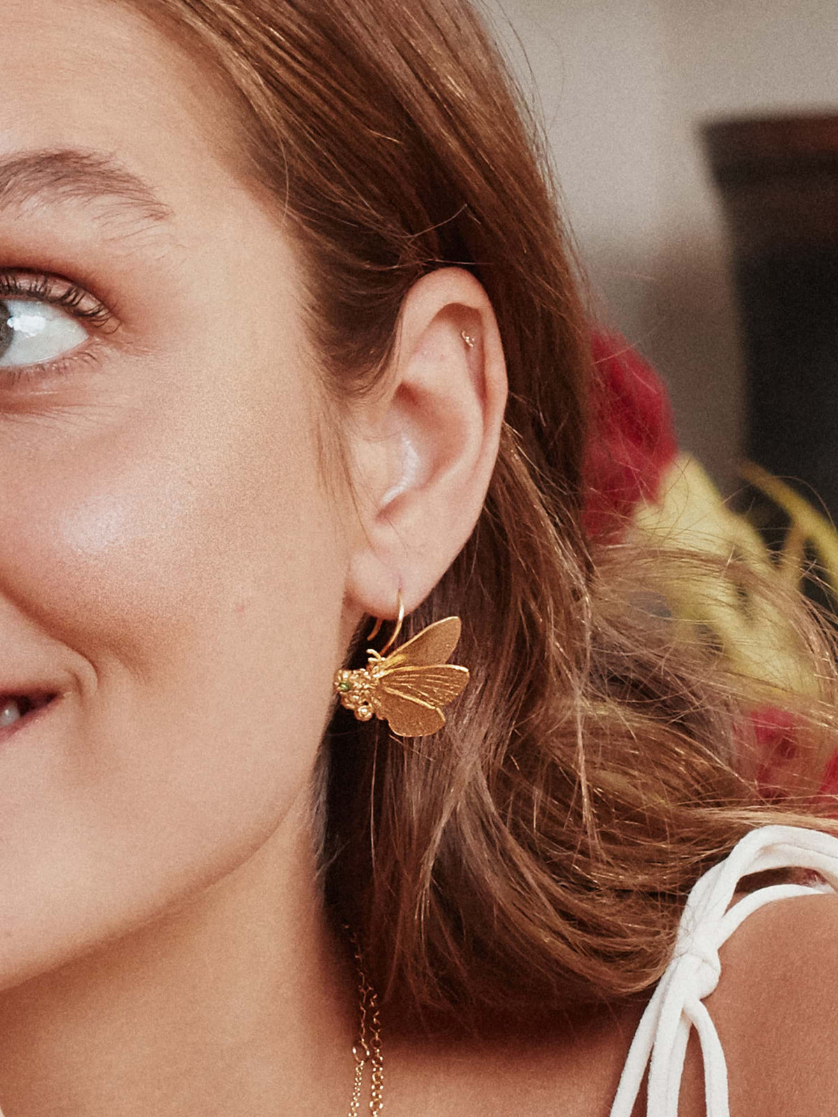 Butterfly with Tsavorite Hook Earrings