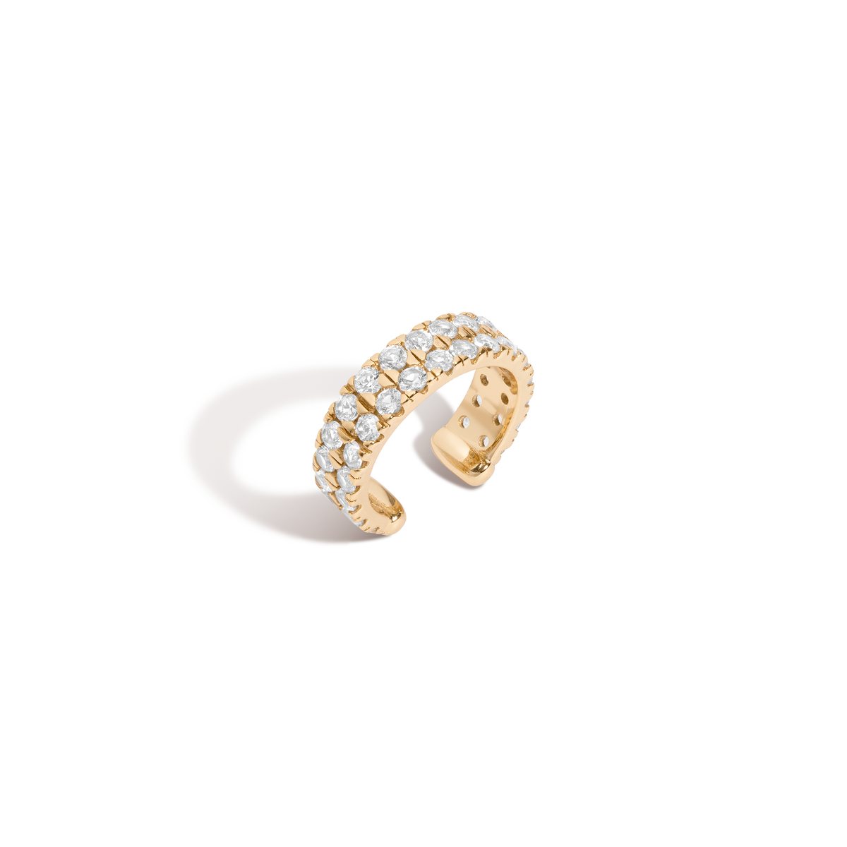 Lab Grown White Sapphire Double Ear Cuff