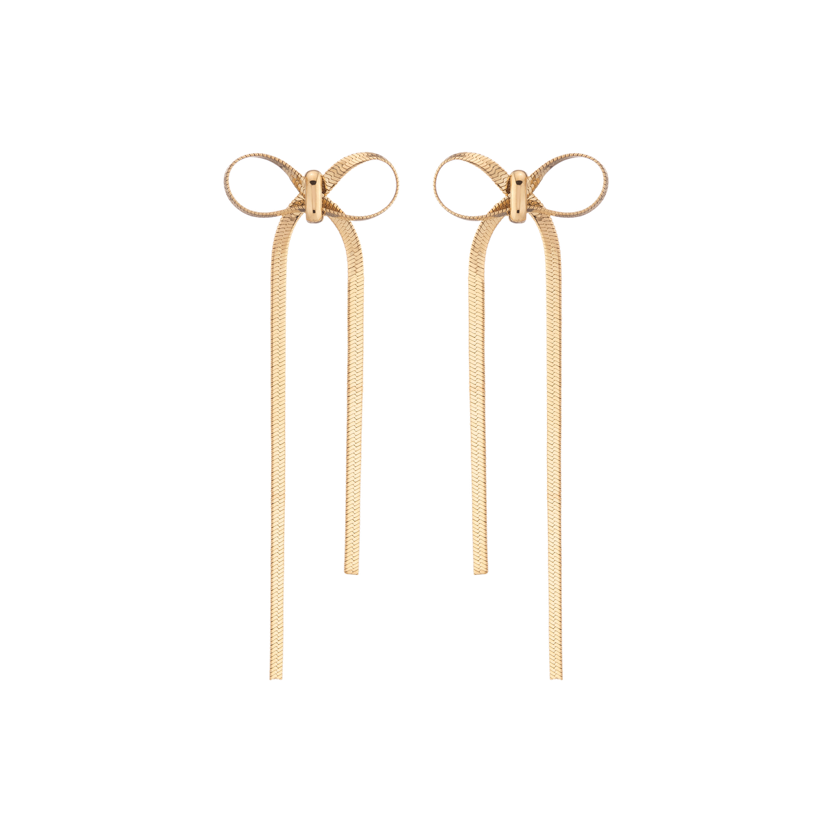 Mini Herringbone Bow Earrings