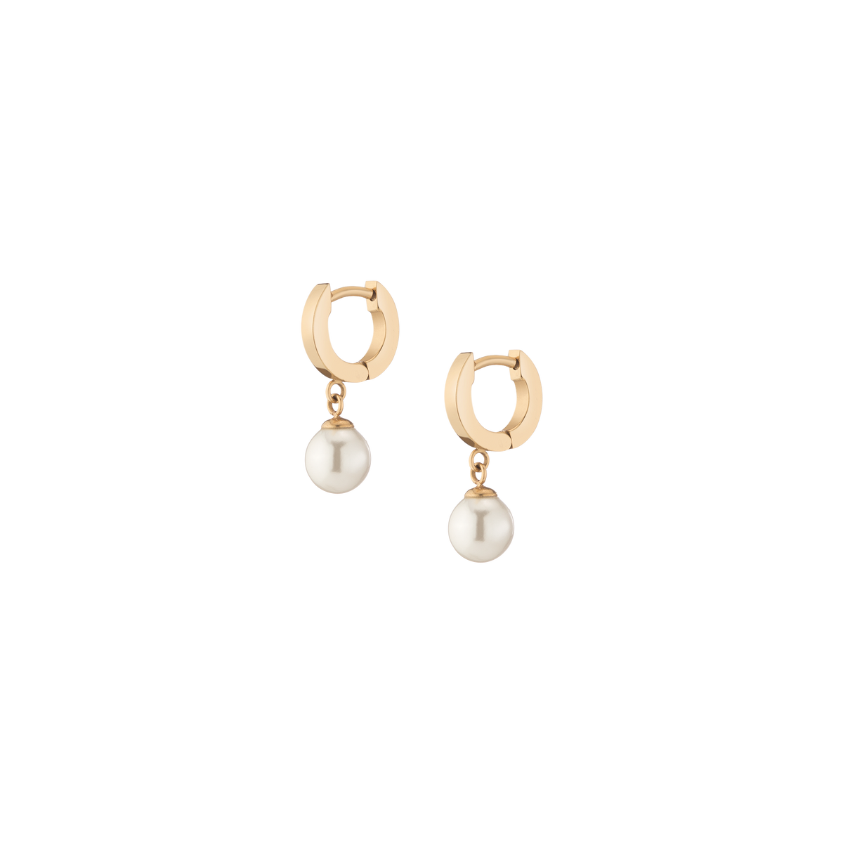 Unbreakable Pearl Huggie Earrings