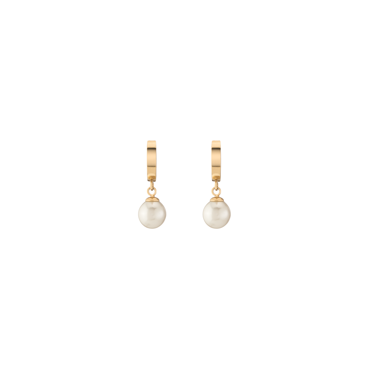 Unbreakable Pearl Huggie Earrings