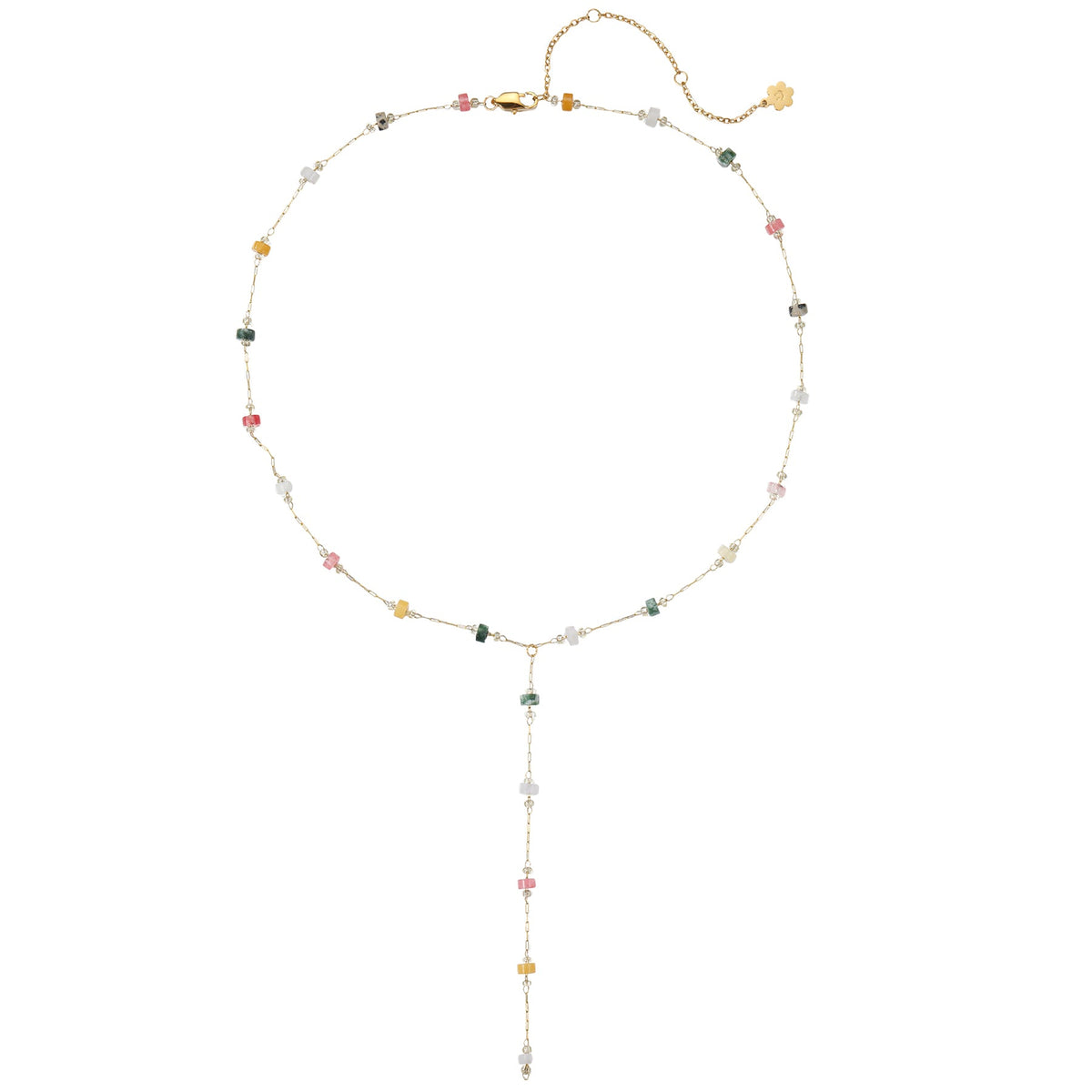 Earth Tone Multicolor Bead Y Necklace Waterproof