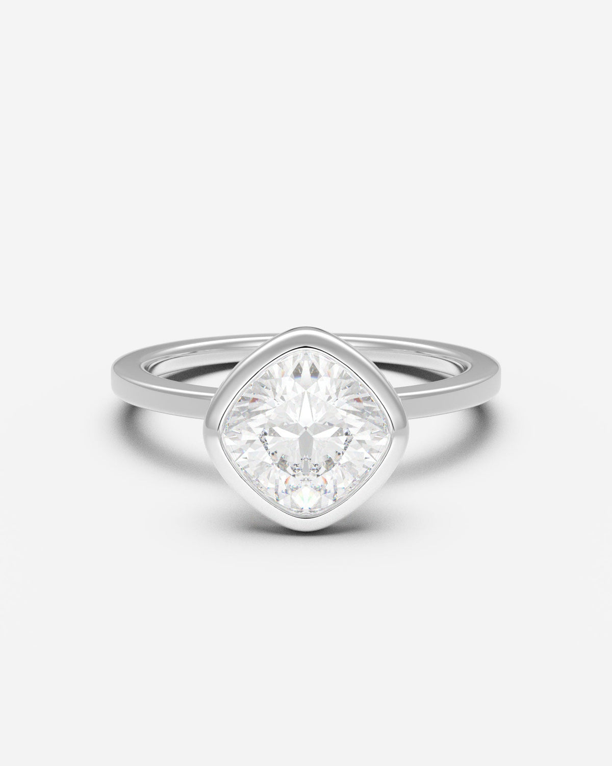 The East West Bezel Solitaire — Cushion