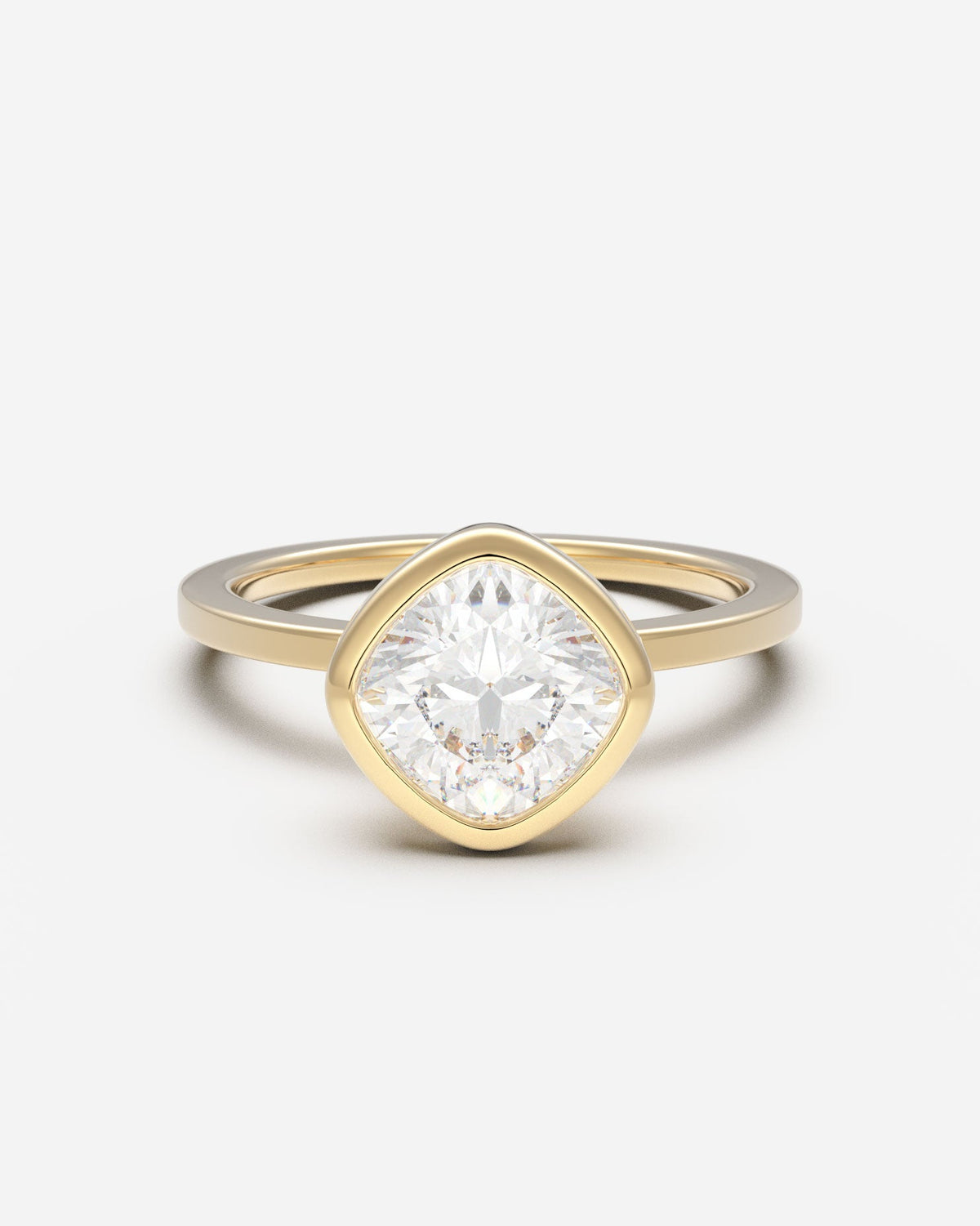 The East West Bezel Solitaire — Cushion