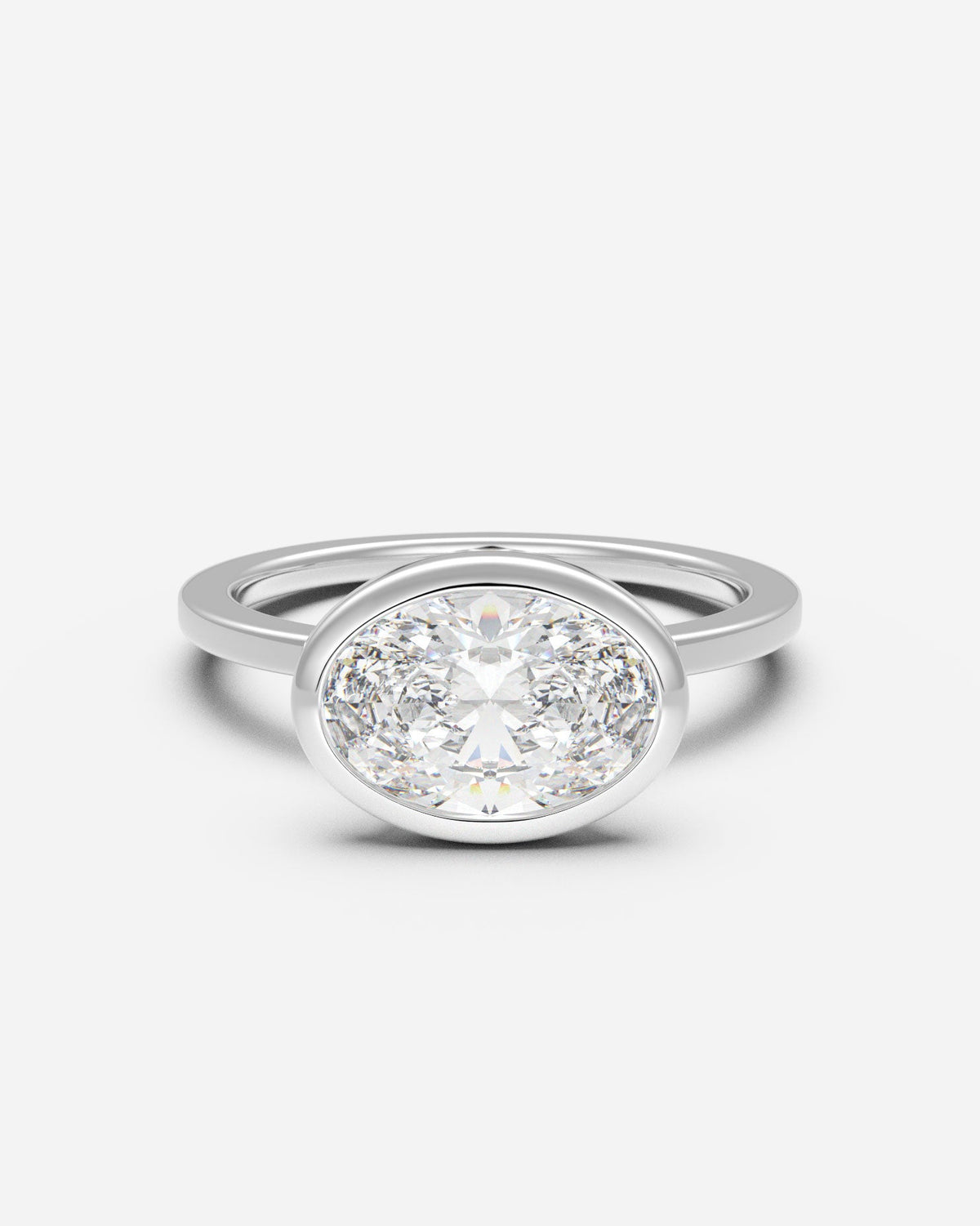 The East West Bezel Solitaire — Oval