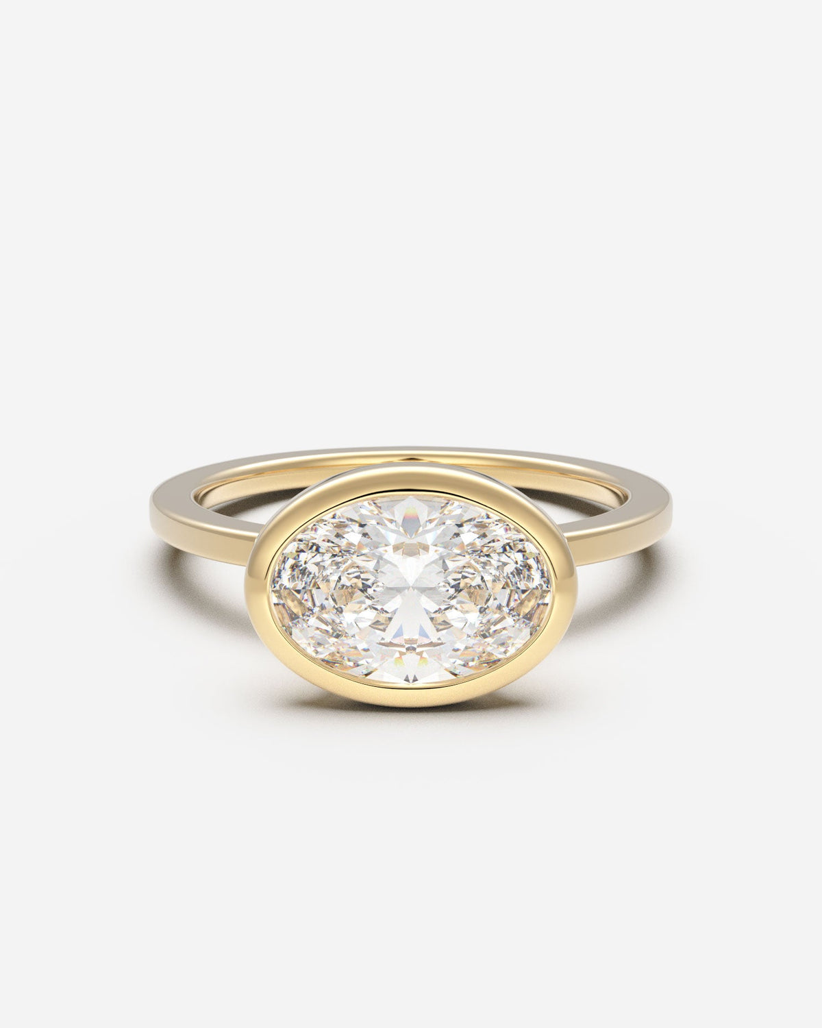 The East West Bezel Solitaire — Oval