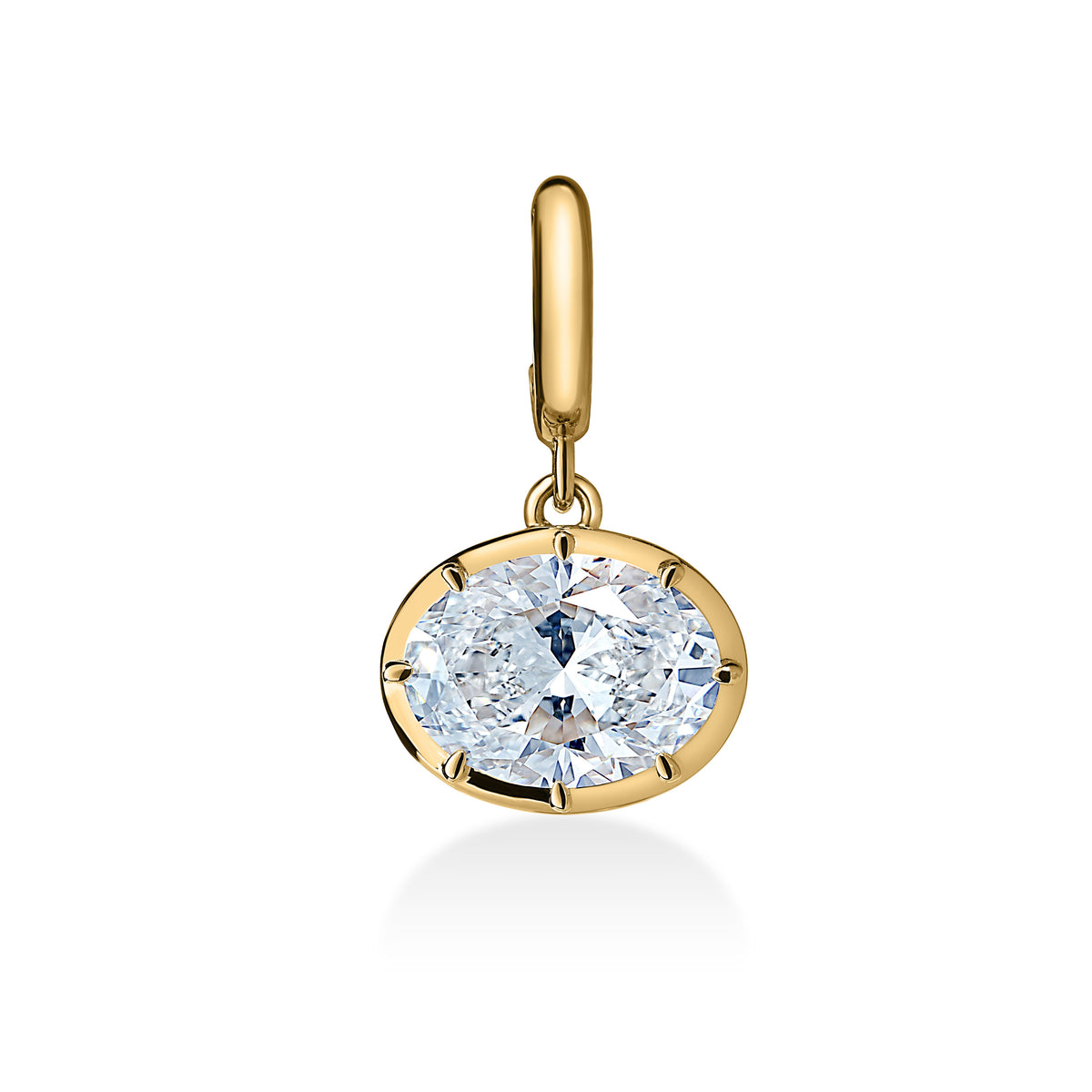 Georgian East-West Oval Lab Diamond Pendant