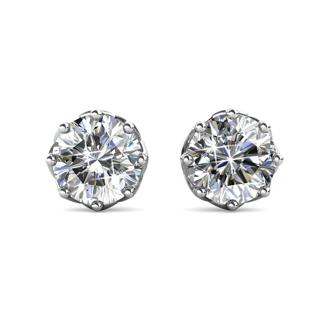 Eden 18k White Gold Plated Crystal Stud Earrings with Swarovski Crystal