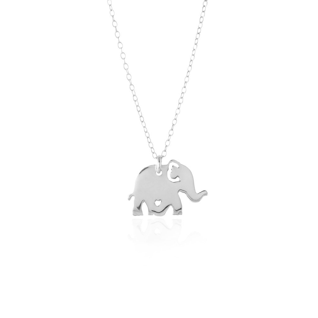 Elephant Necklace - Solid Sterling Silver Jewelry