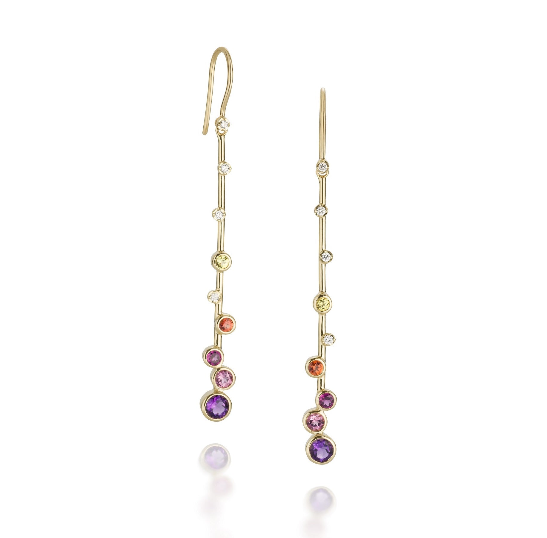 Constellation Elongated Multi-Color Drop Earrings