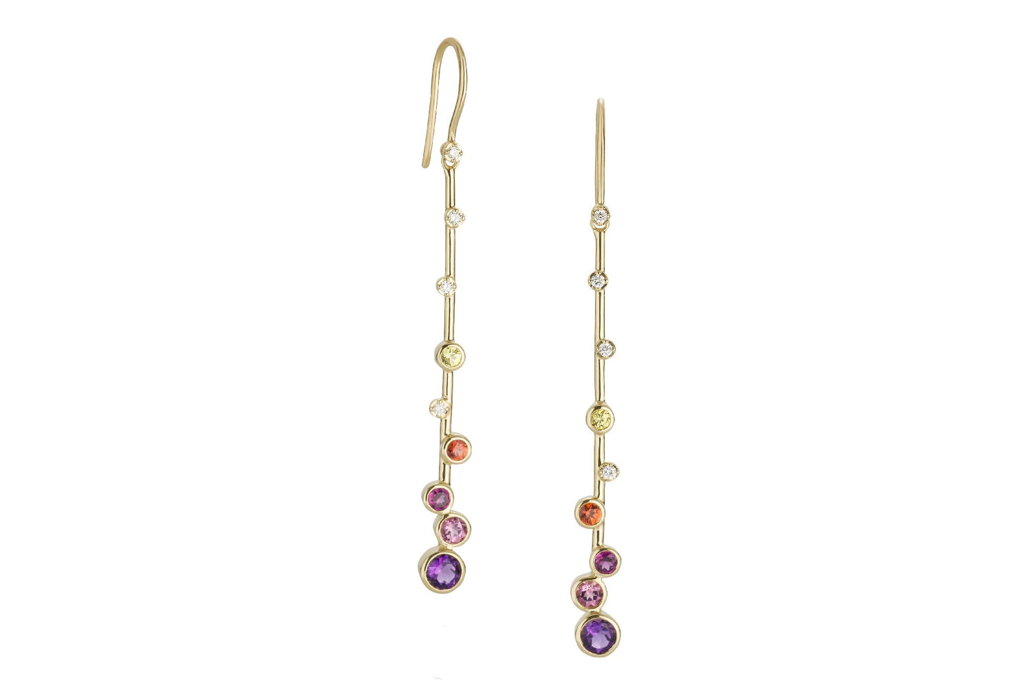 Constellation Elongated Multi-Color Drop Earrings