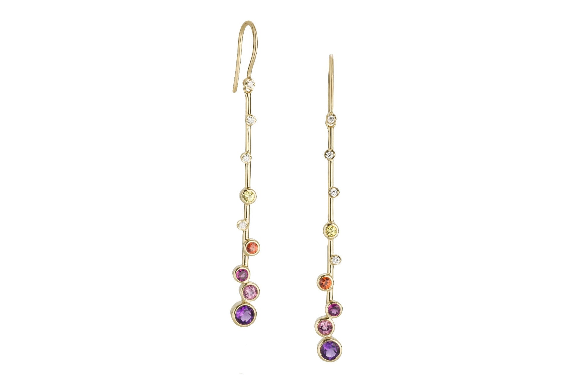 Constellation Elongated Multi-Color Drop Earrings