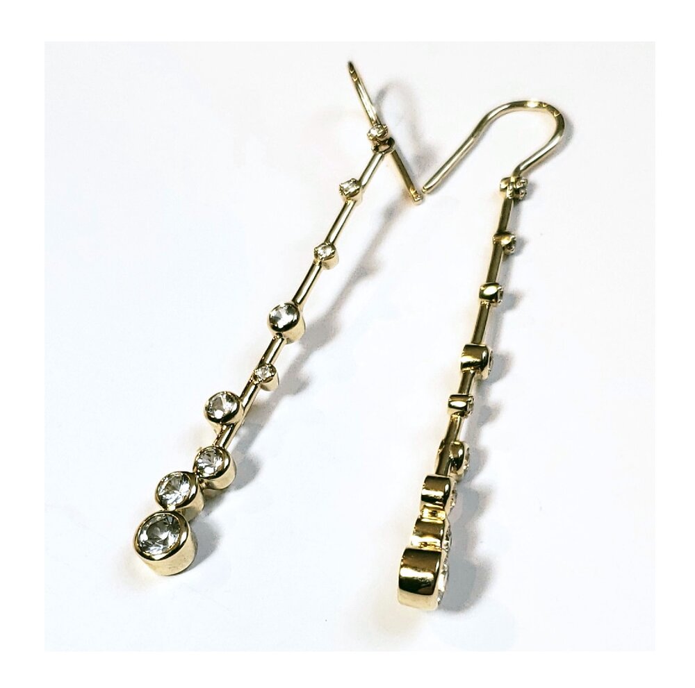 Constellation Elongated Drop Earrings With Diamonds