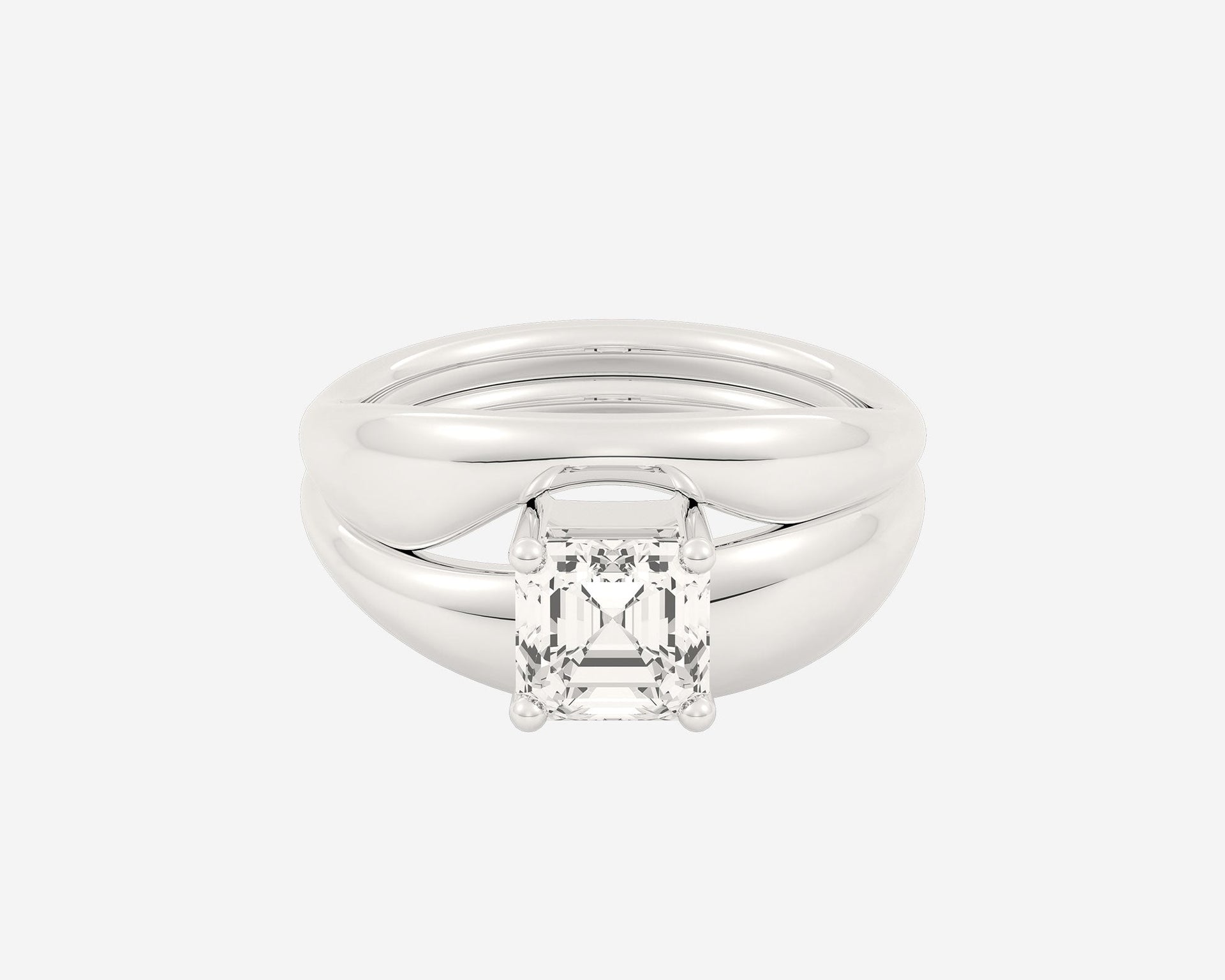 The Embrace Solitaire Set — Asscher