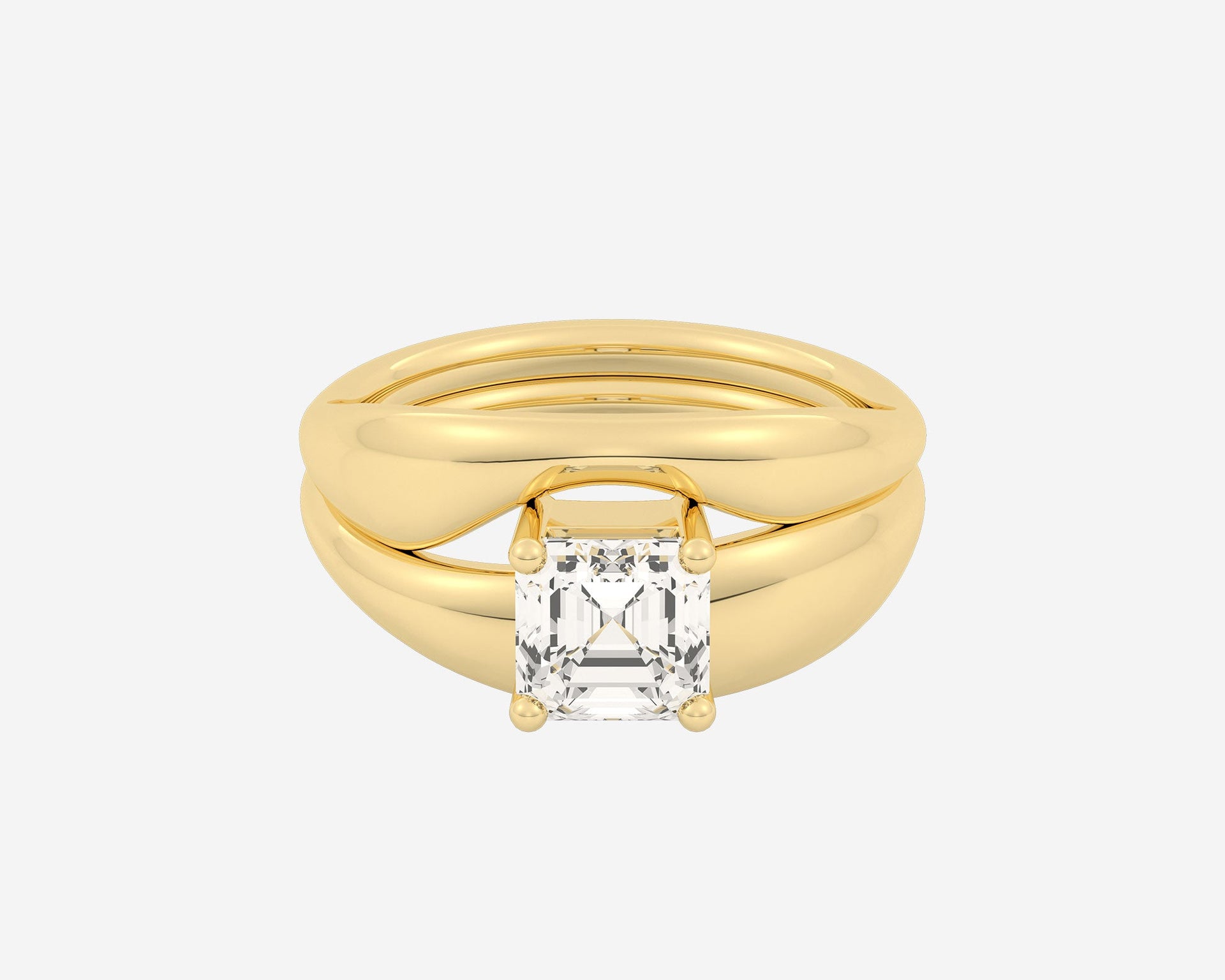 The Embrace Solitaire Set — Asscher