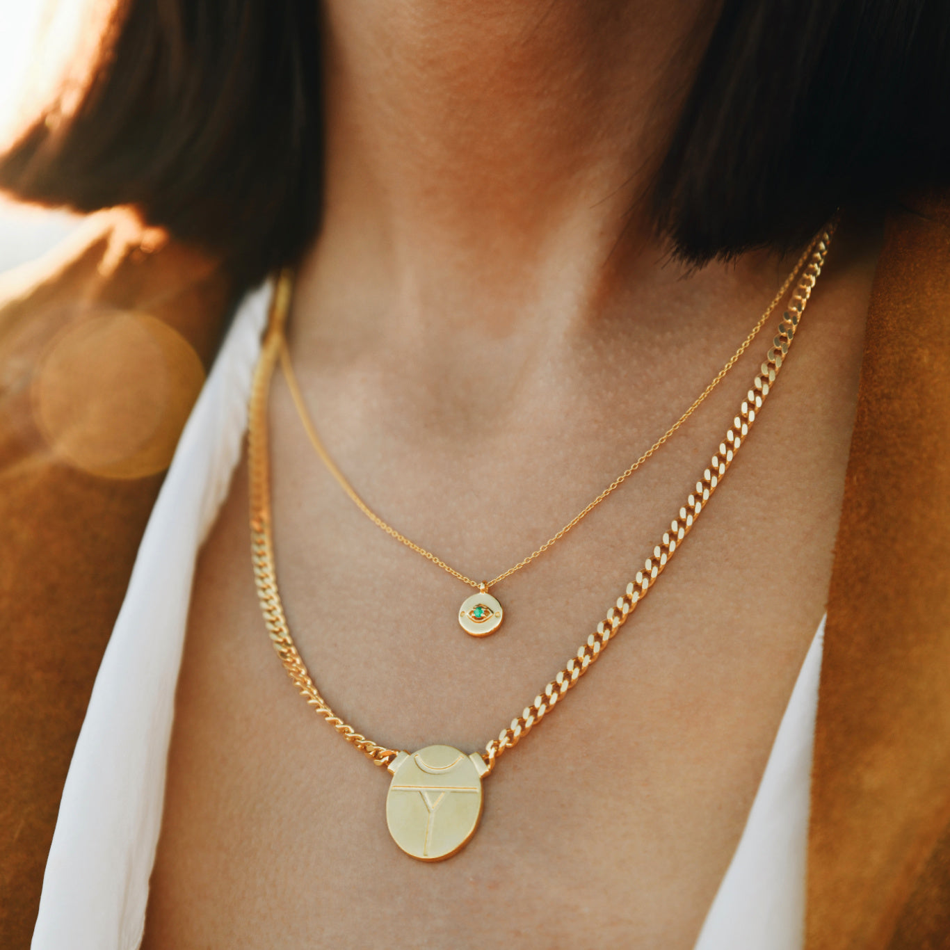 Evil Eye Necklace - Emerald