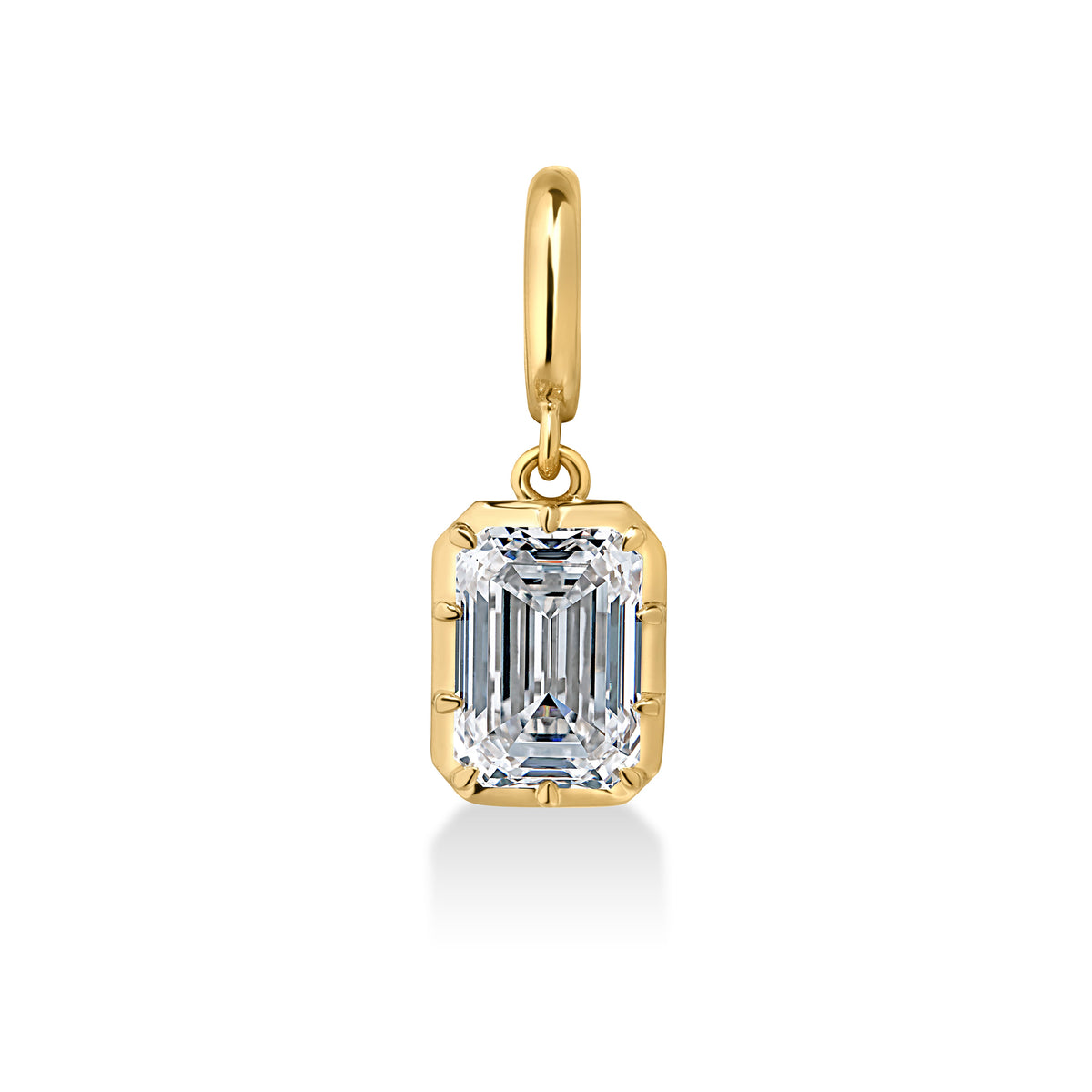 Georgian Emerald Cut Lab Diamond Pendant