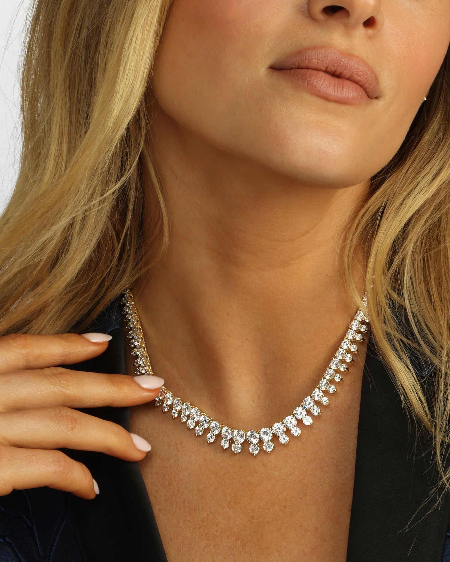 she-is-an-icon-riviera-tennis-necklace-16-inch-in-gold-and-white-diamondettes