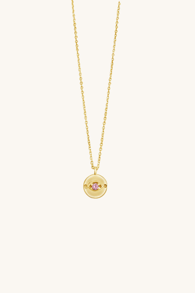 Evil Eye Necklace - Pink Sapphire