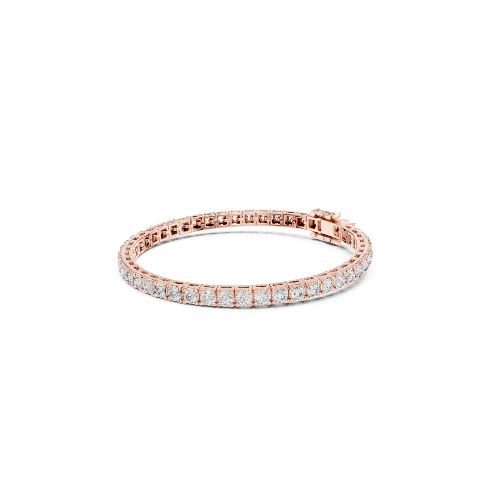 2.00Ct Round-Cut Lab-grown Diamond Tennis Bracelet in 10K Rose Gold