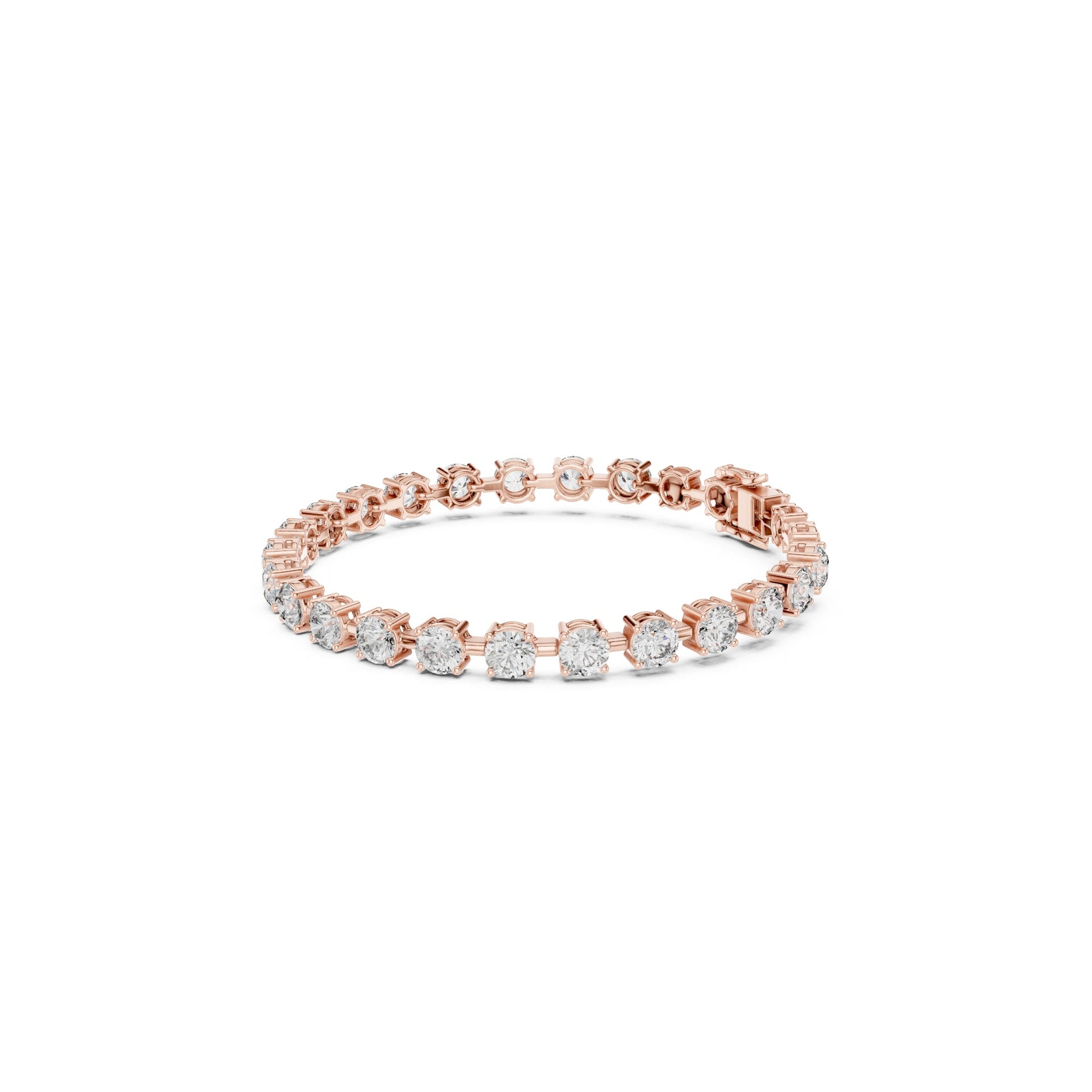 2.00Ct Round-Cut Lab-grown Diamond Tennis Bracelet in 10K Rose Gold