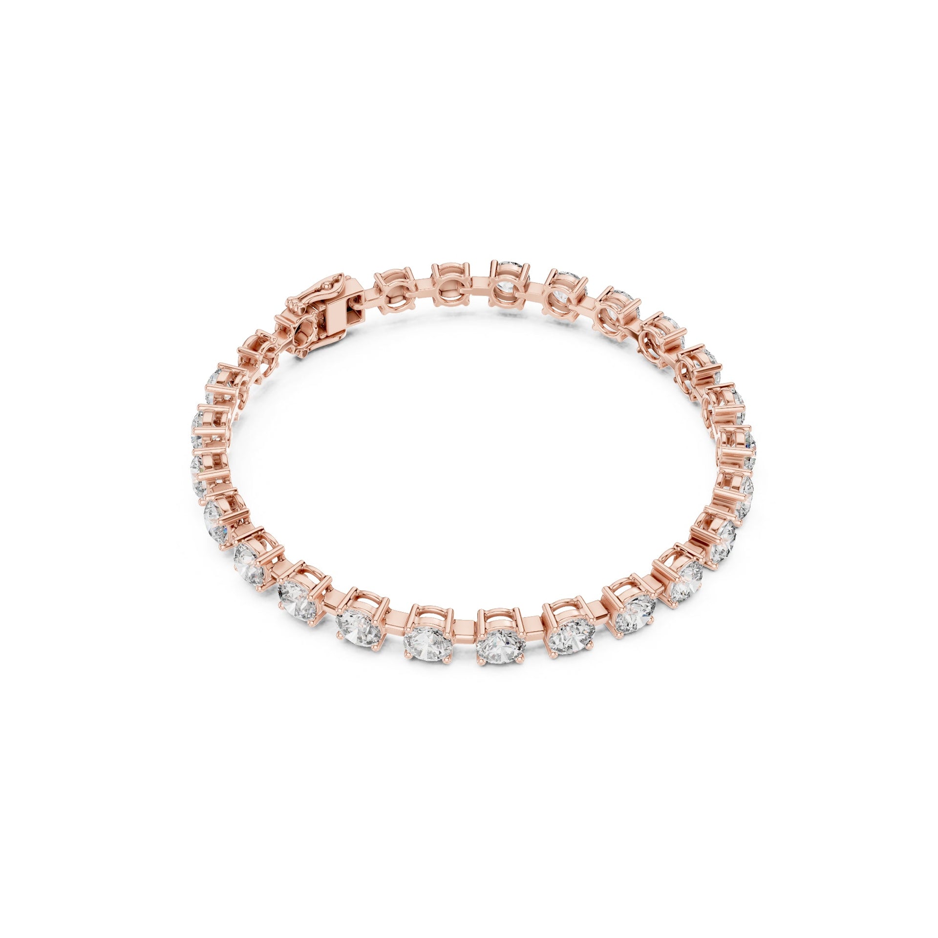 2.00Ct Round-Cut Lab-grown Diamond Tennis Bracelet in 10K Rose Gold