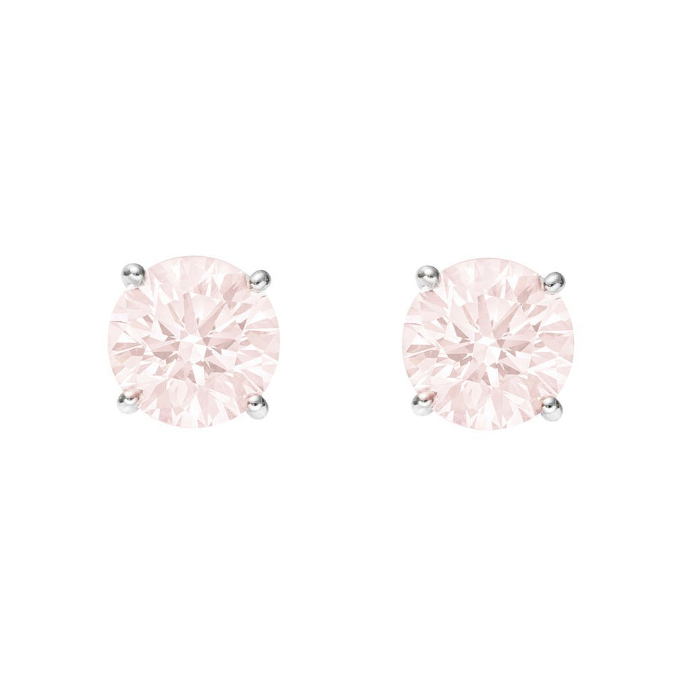 Sterling Silver Rose Quartz Stud Earrings