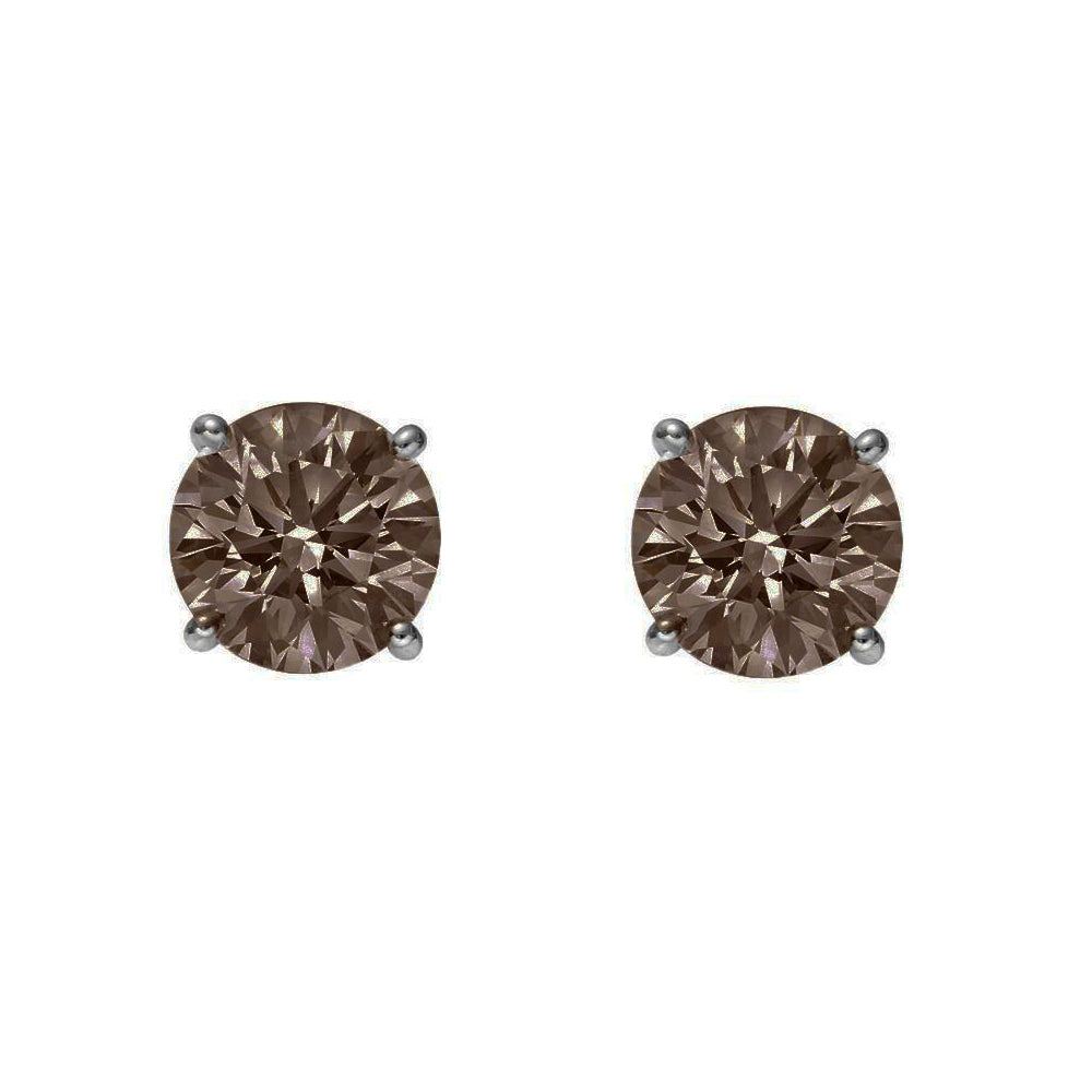 Sterling Silver Smoky Quartz Stud Earrings