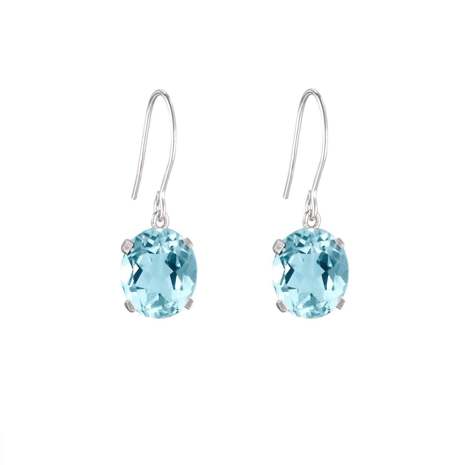 Sterling Silver Sky Blue Topaz Hook Earrings